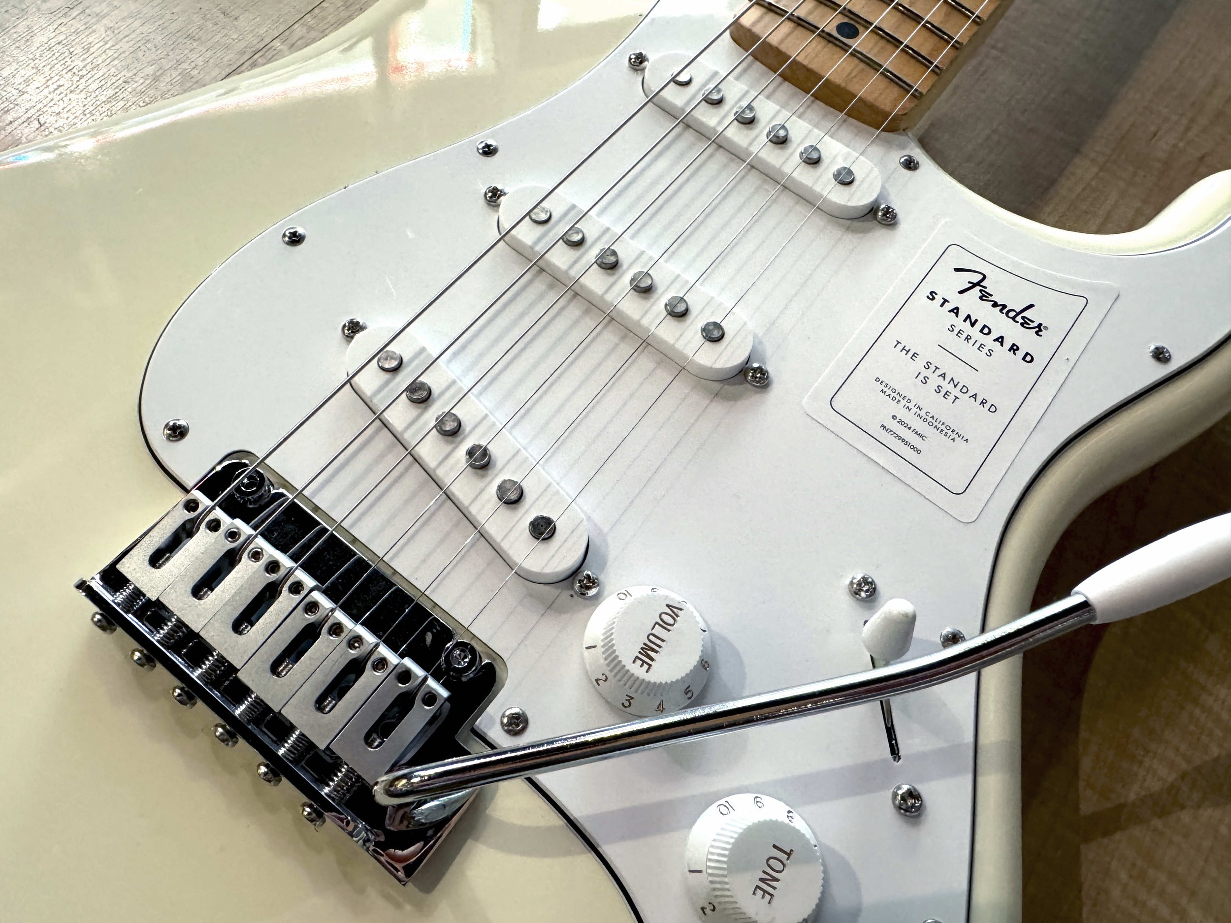 Pickups of the Fender Standard Stratocaster Electric Guitar In Olympic White