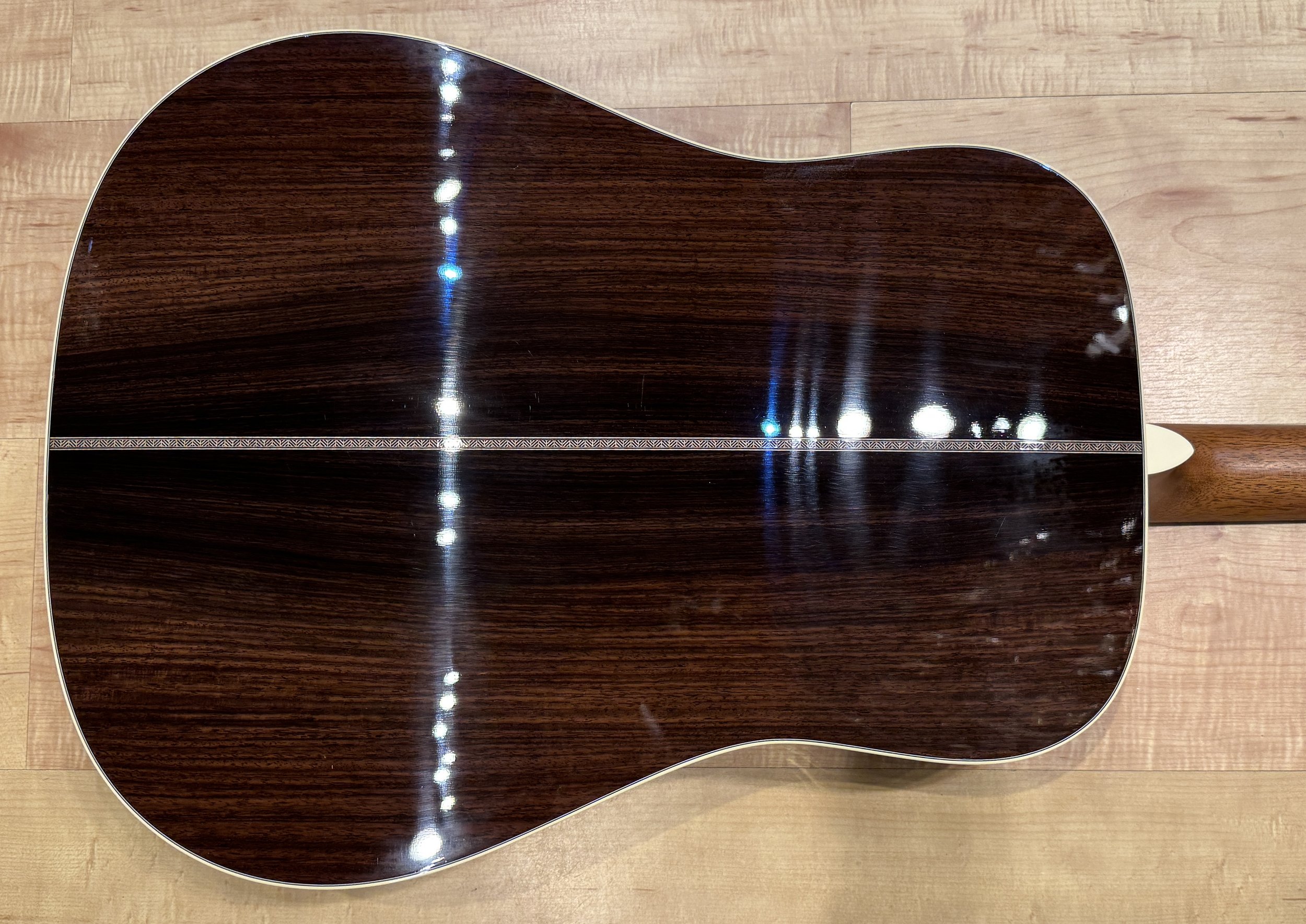 Back of the body of the Martin Standard Series HD-28 Acoustic Guitar 2025 Refresh Serial Number 2938884