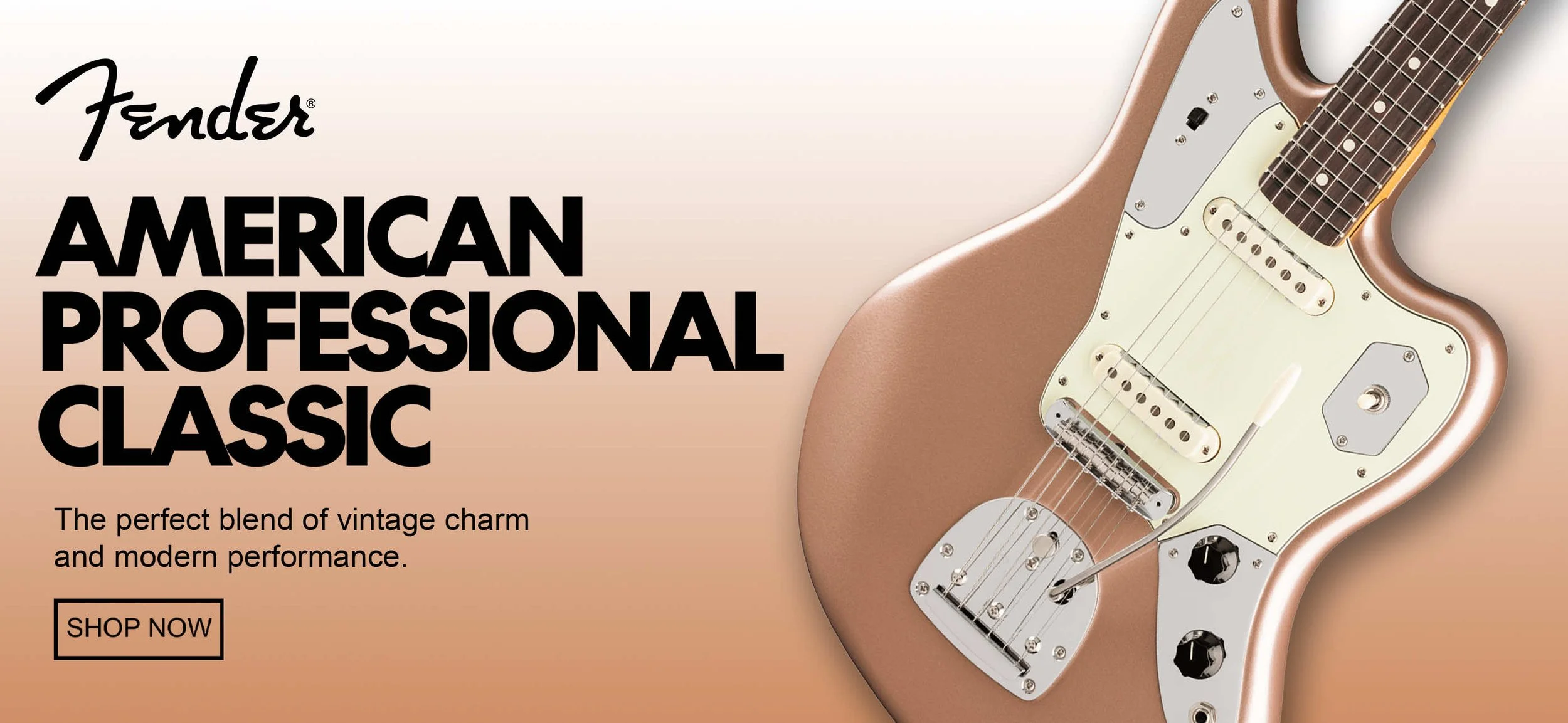 This advertises the American Professional Classic Jaguar