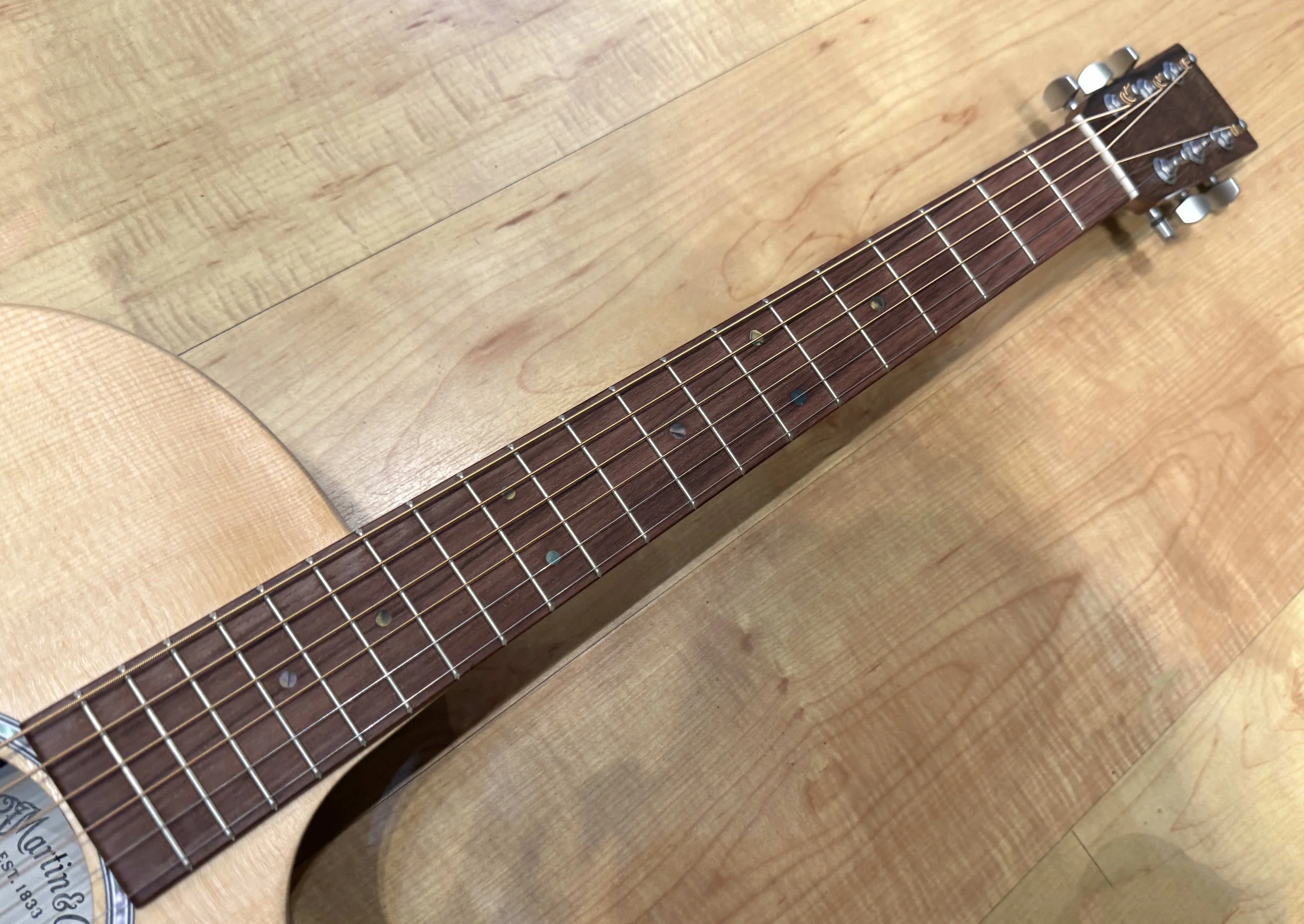 Neck of the Martin X-Series GPC-X2E Grand Performance Cutaway Acoustic Electric In Cocobolo