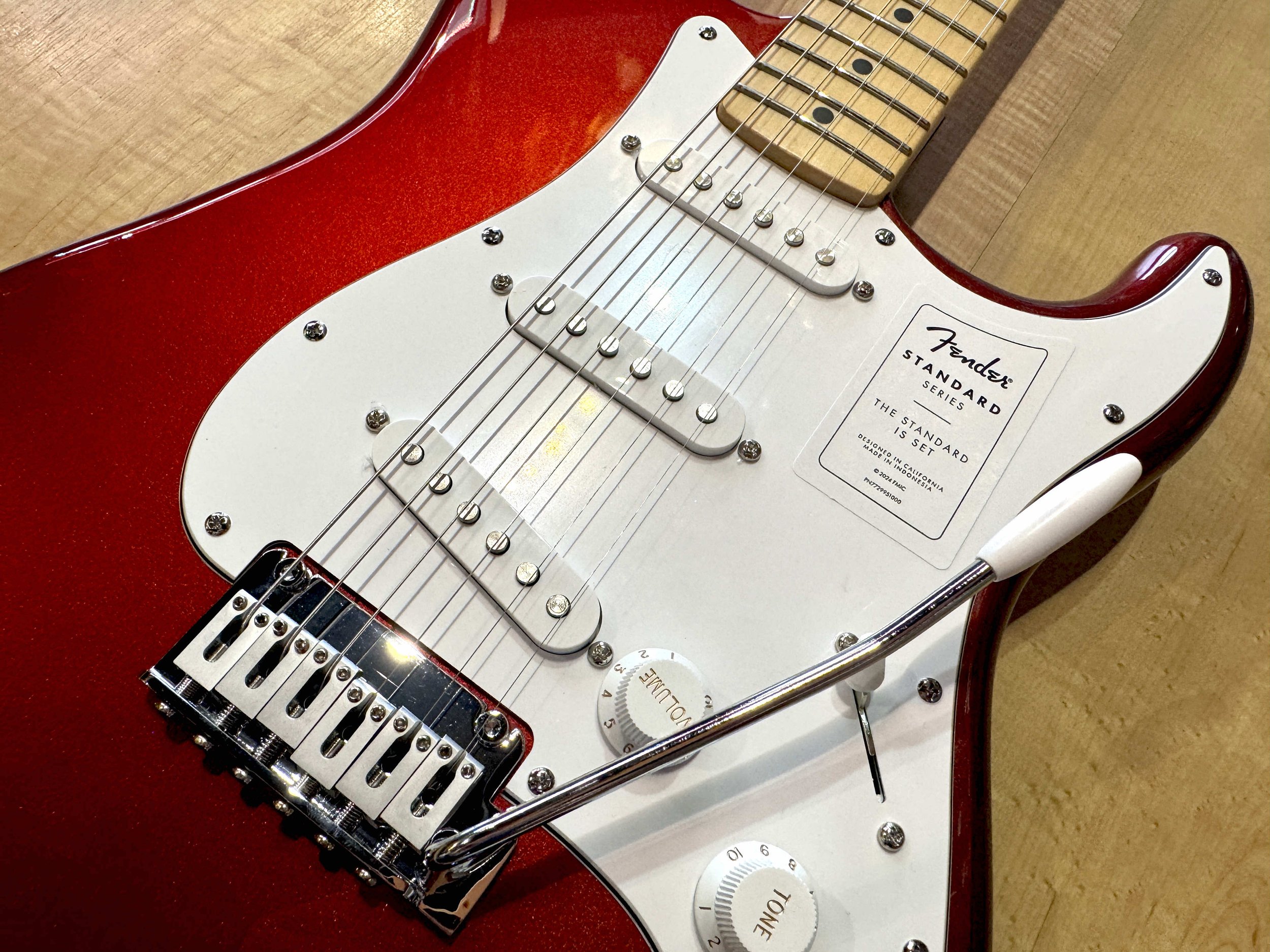 Pickups of the Fender Standard Stratocaster Electric Guitar In Candy Cola