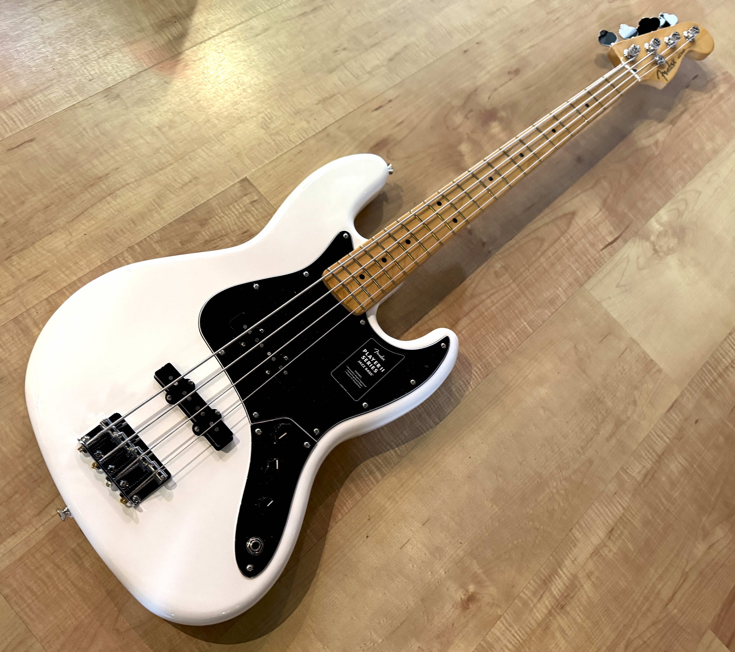 Full view of the Fender Player II Jazz Bass In Polar White