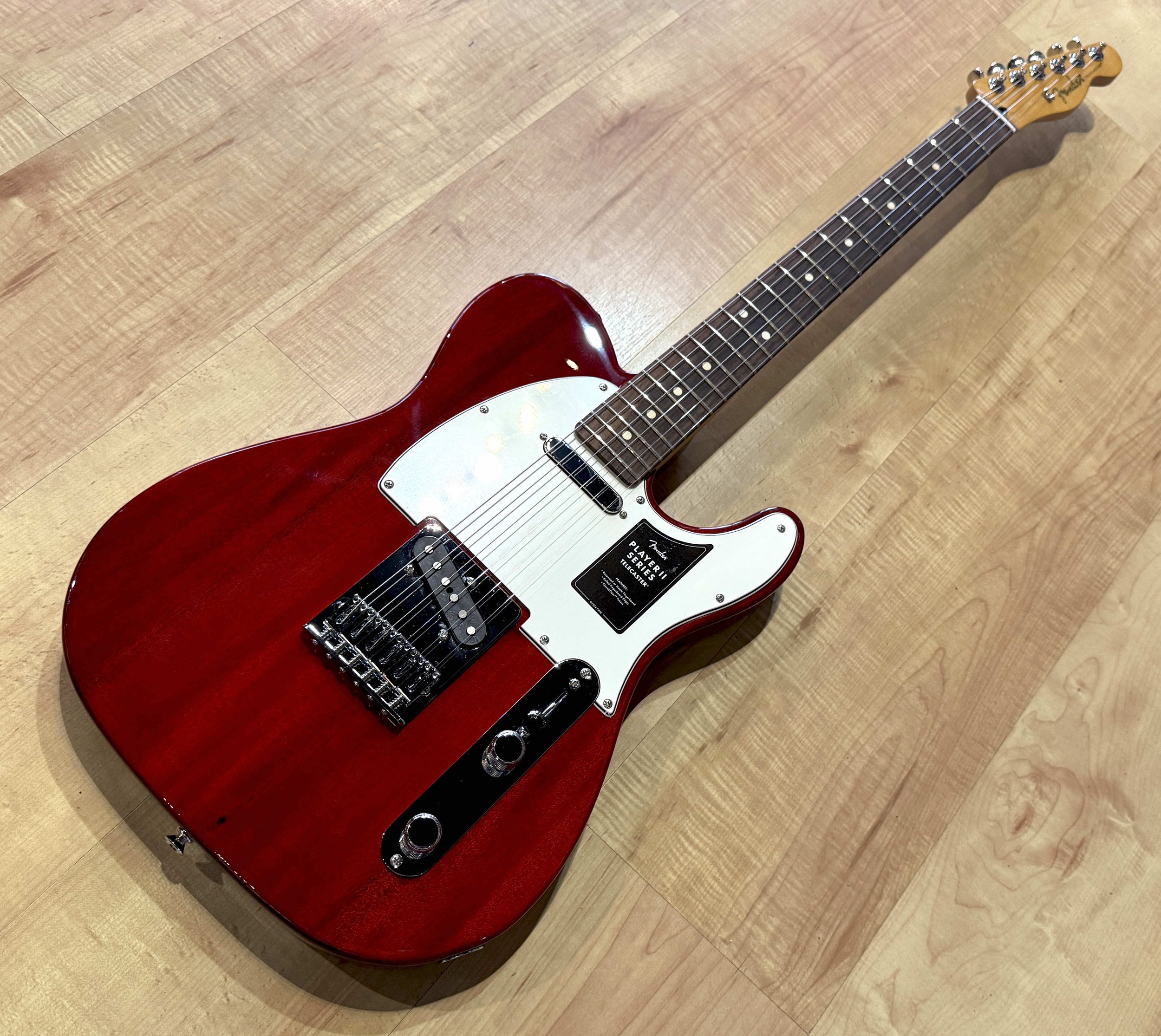 Full view of the Fender Player II Telecaster Chambered Electric Guitar In Transparent Cherry
