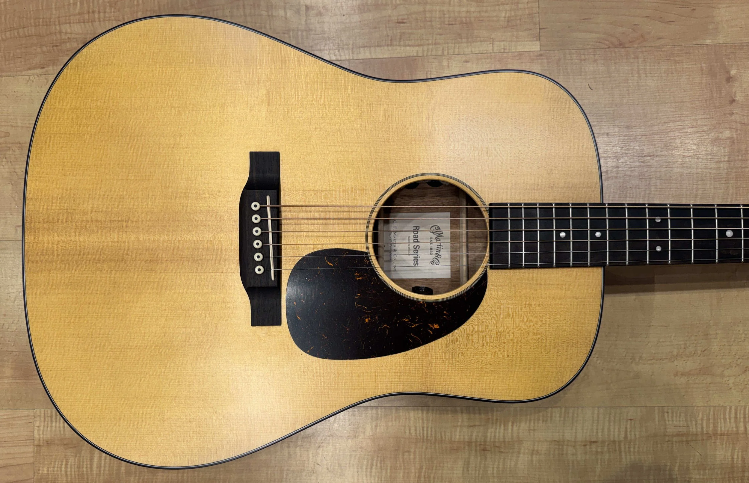 Front of the body of the Martin Road Series D-10E Retro Acoustic Electric Guitar