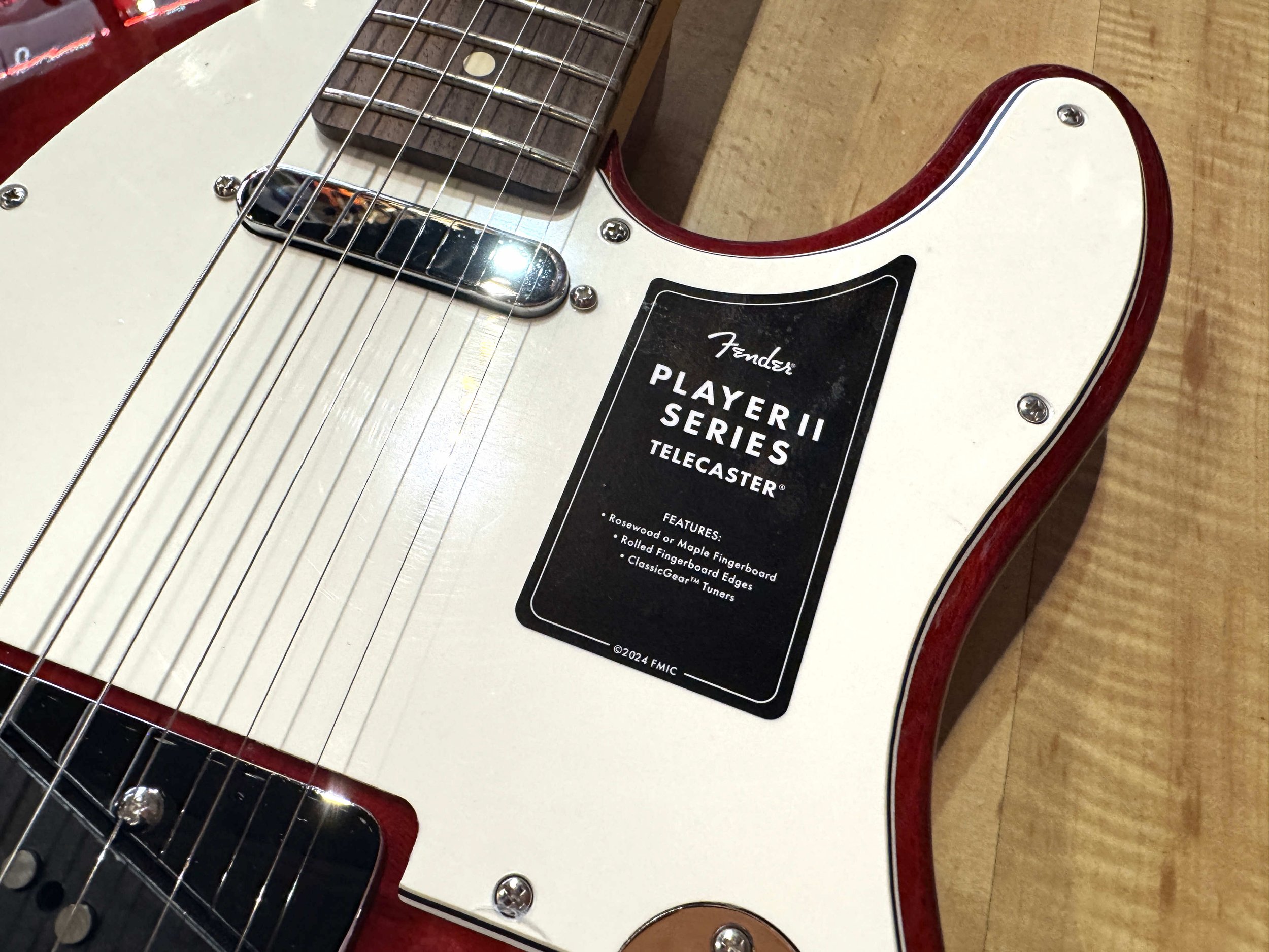 Sticker of the Fender Player II Telecaster Chambered Electric Guitar In Transparent Cherry