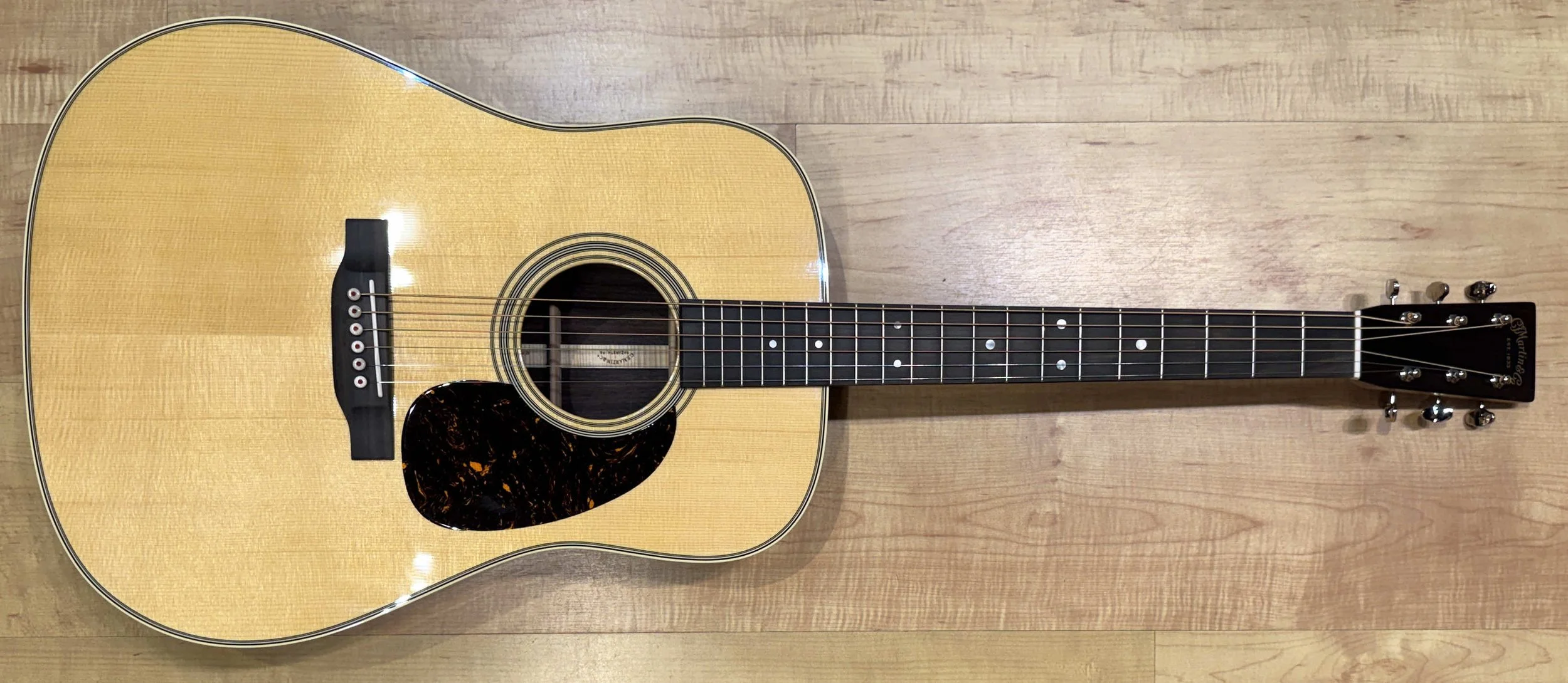 Front of the Martin Standard Series D-28 (2025 Refresh) Acoustic Guitar Natural Gloss Serial Number 3016056