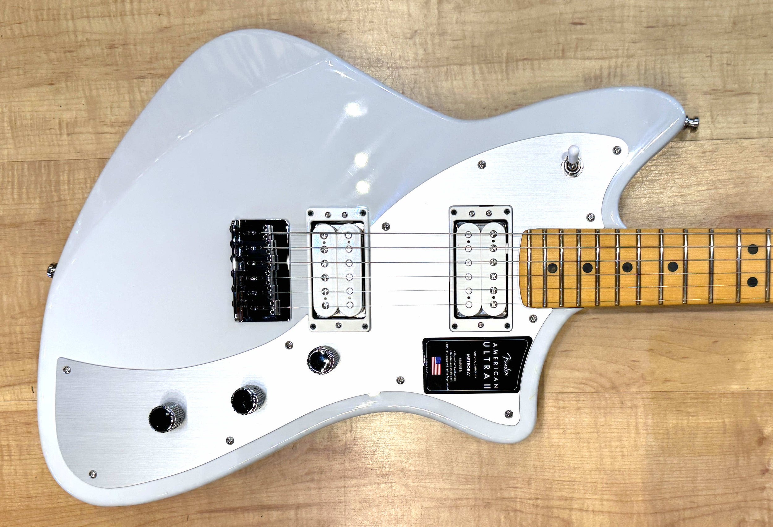 Body of the Fender American Ultra II Meteora Electric Guitar In Avalanche White