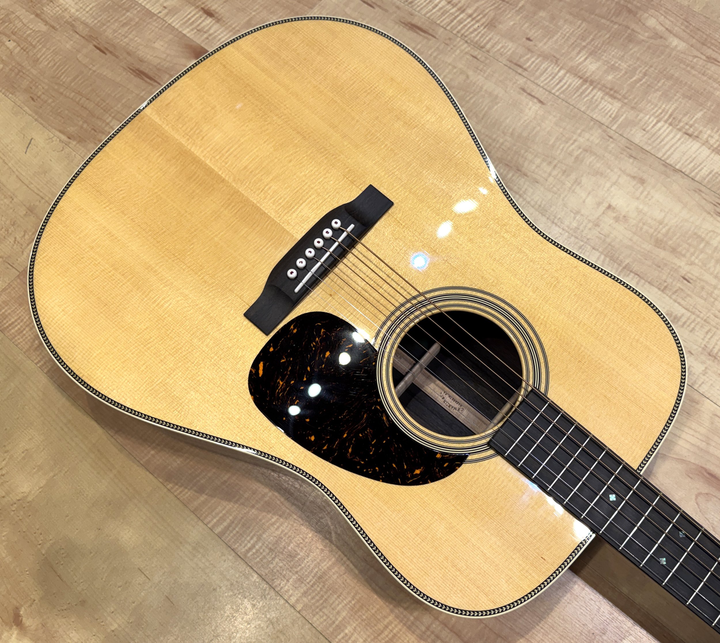 Pickguard of the Martin Standard Series HD-28 Acoustic Guitar 2025 Refresh Serial Number 2938884