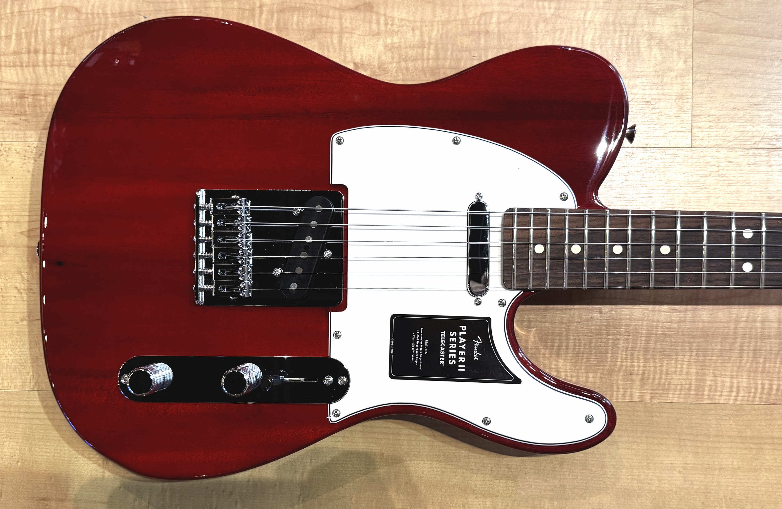 Body of the Fender Player II Telecaster Chambered Electric Guitar In Transparent Cherry