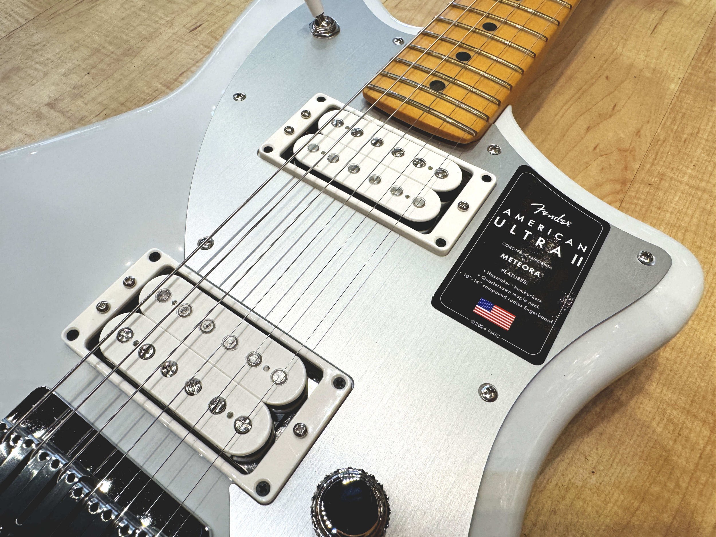 Pickups of the Fender American Ultra II Meteora Electric Guitar In Avalanche White