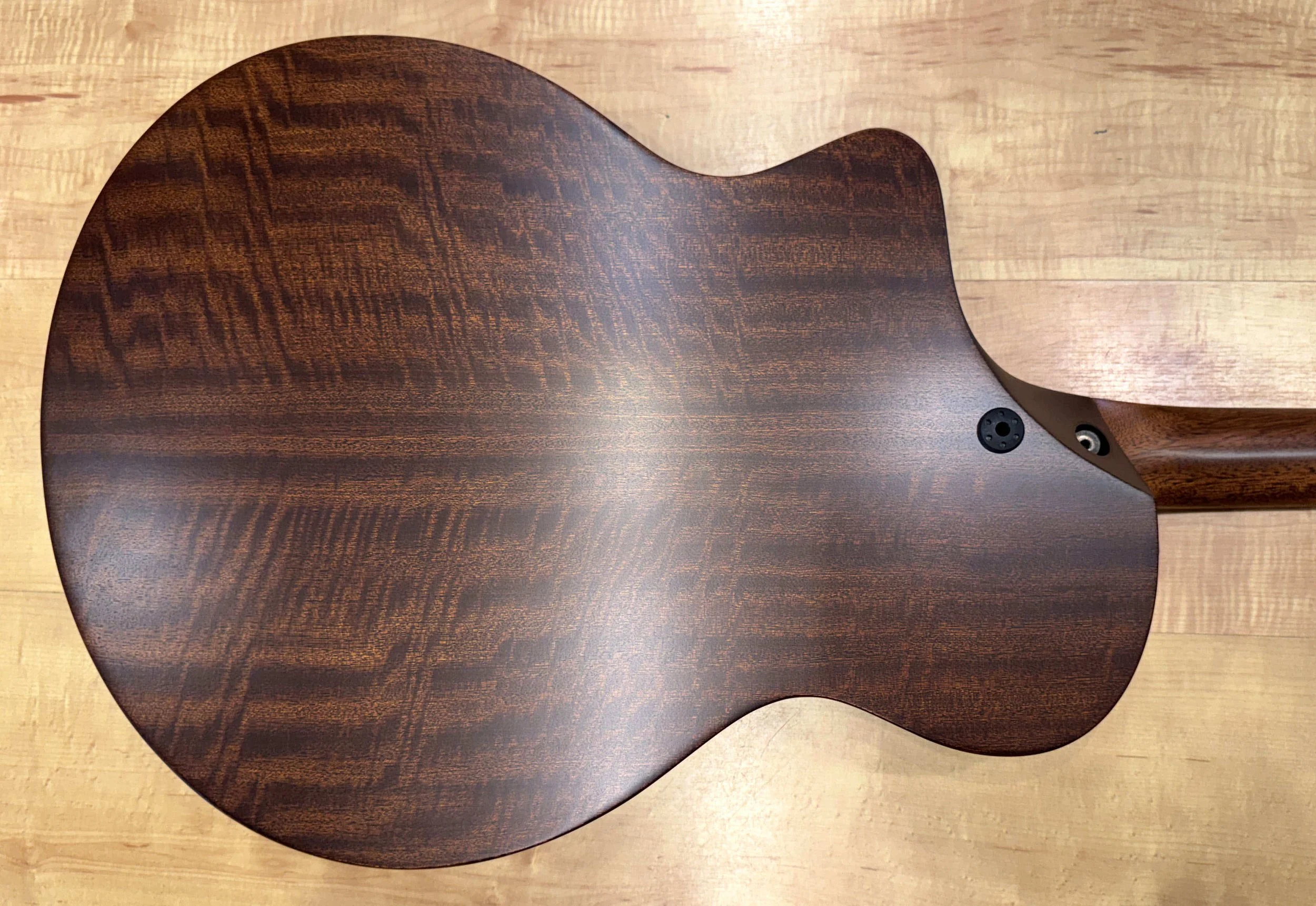 Back of the body of the Martin Road Series SD-10E Modern Cutaway Dreadnought Acoustic-Electric Guitar