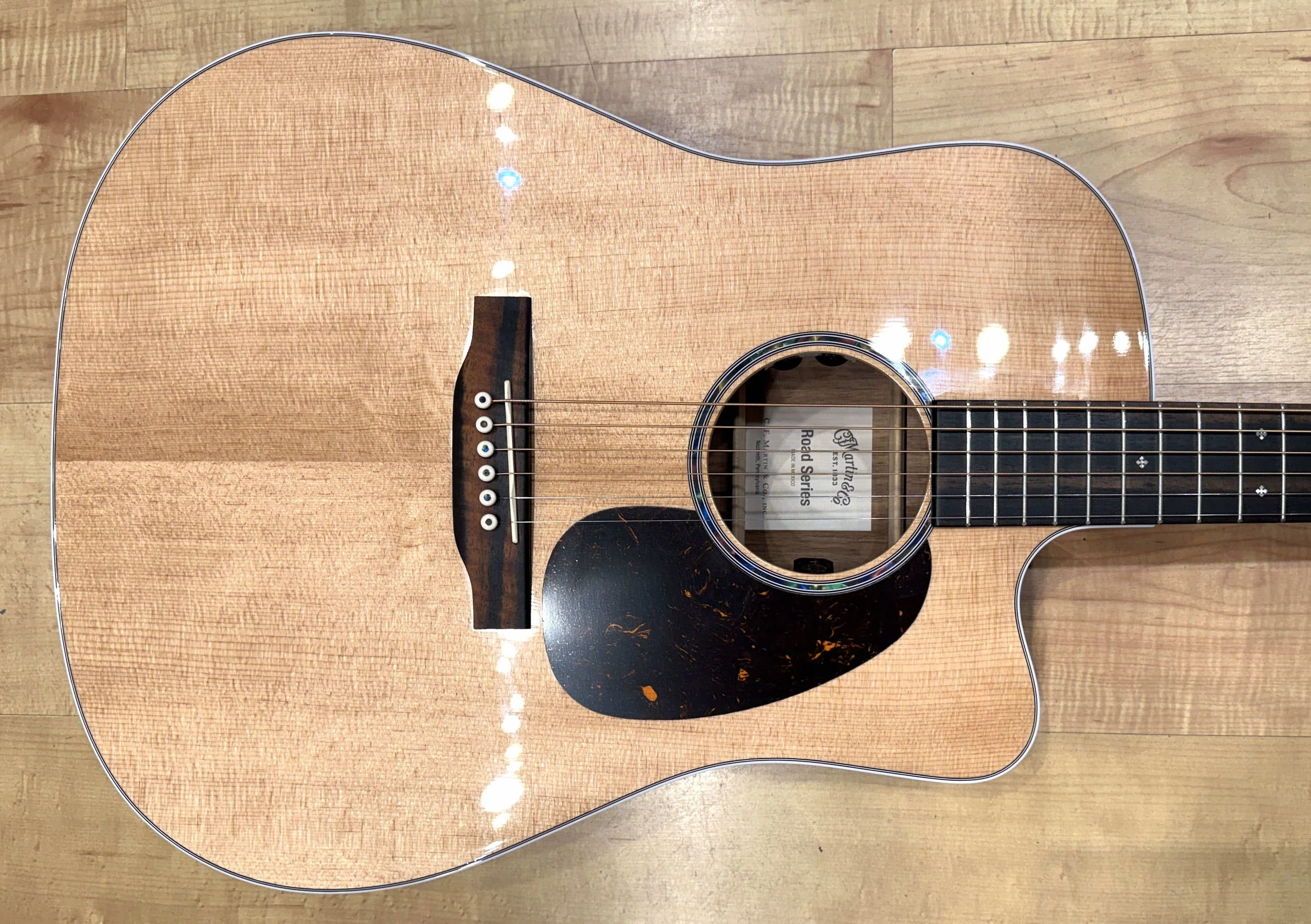 Body of the Martin Road Series DC-13E Modern Cutaway Dreadnought Acoustic-Electric Guitar