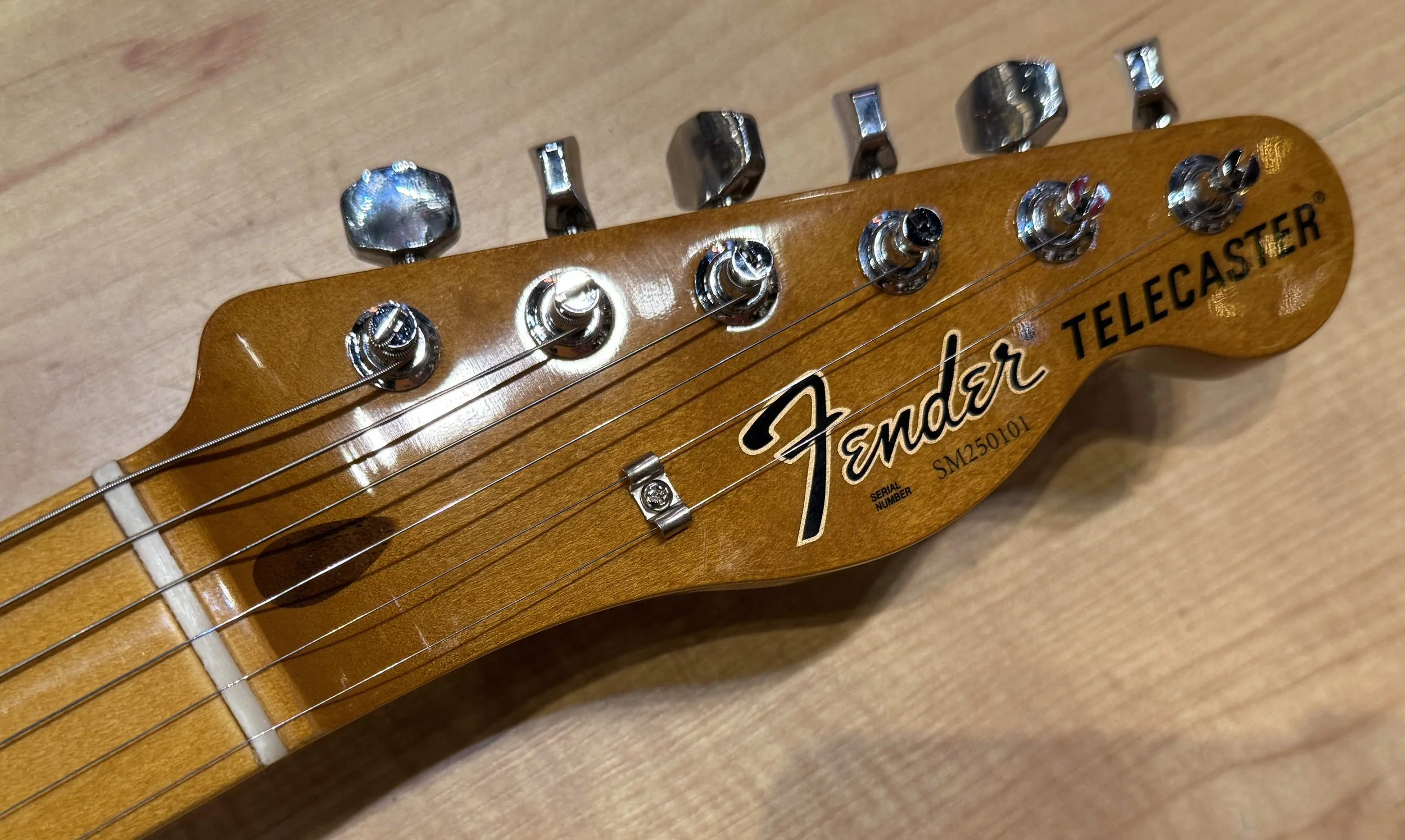 Headstock of the Fender Limited Edition Vintera II '60s Telecaster Electric Guitar In Antigua