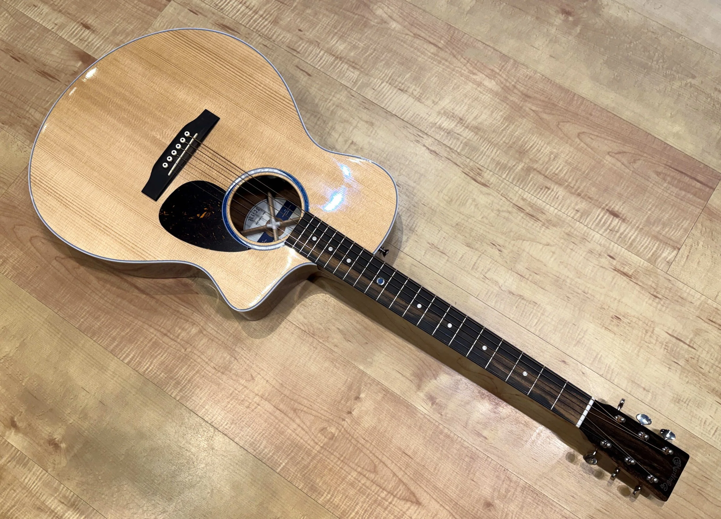Side view of the Martin Road Series SC-13E Acoustic-Electric Guitar (Previous Model)