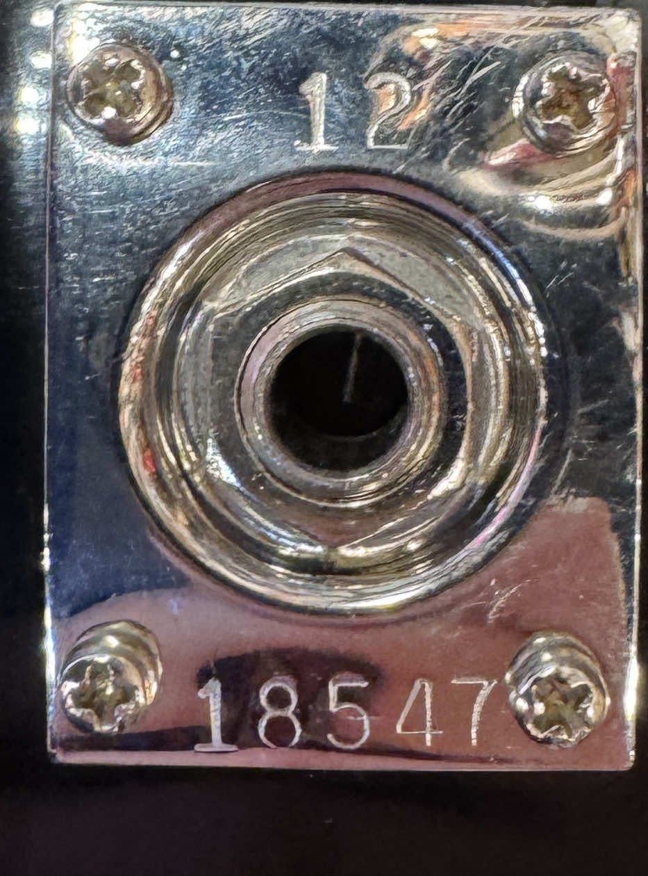 Input of the Rickenbacker 350V63 Liverpool Electric Guitar w/ Accent Vibrato - Full Scale Version (JetGlo) - Used 2012