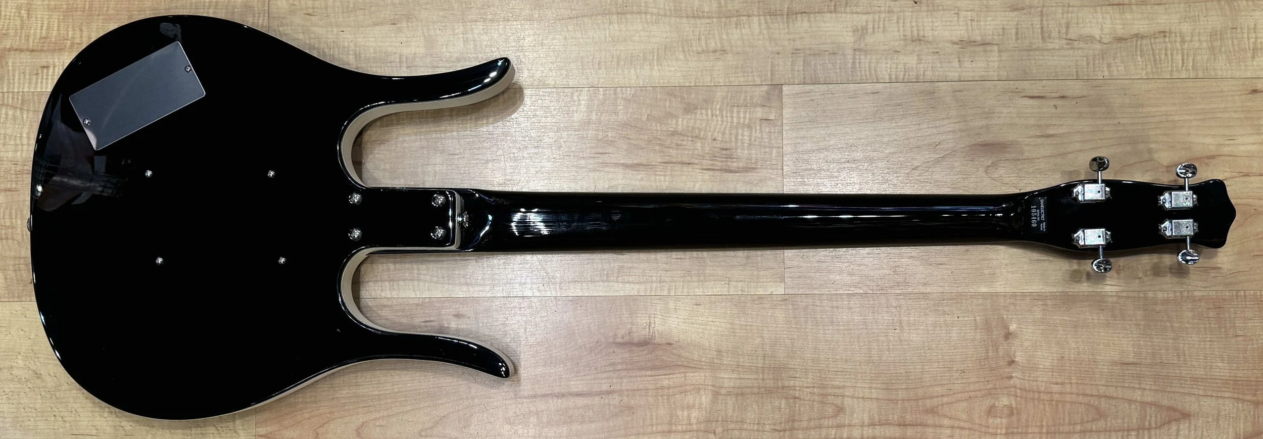 Back of the Danelectro Longhorn Bass Guitar in Black