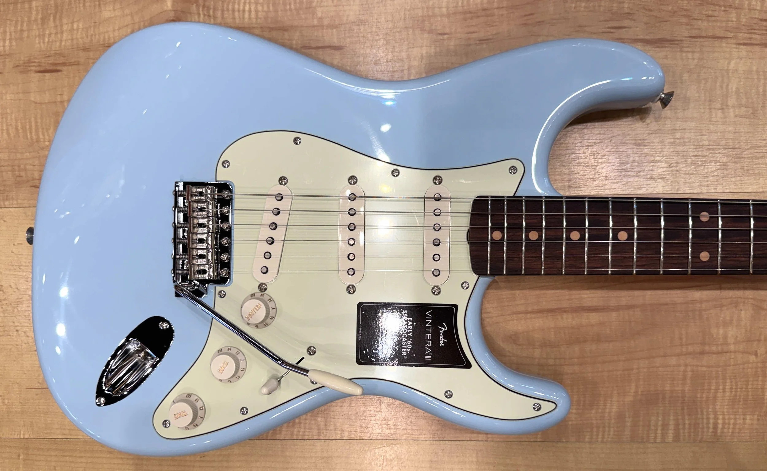 Body of the Fender Vintera III Early '60s Stratocaster Electric Guitar (Sonic Blue)