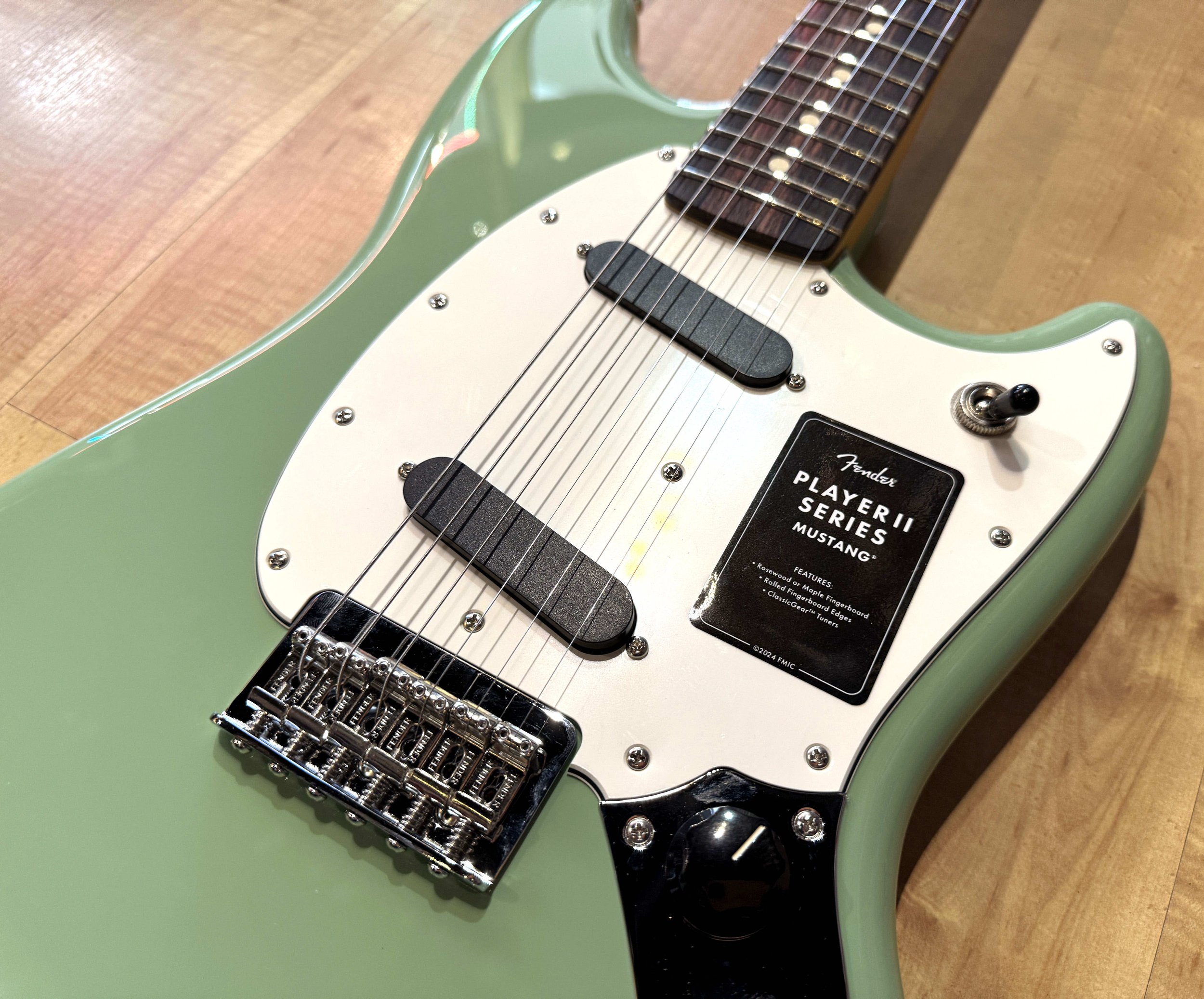 Pickups of the Fender Player II Mustang Electric Guitar In Birch Green