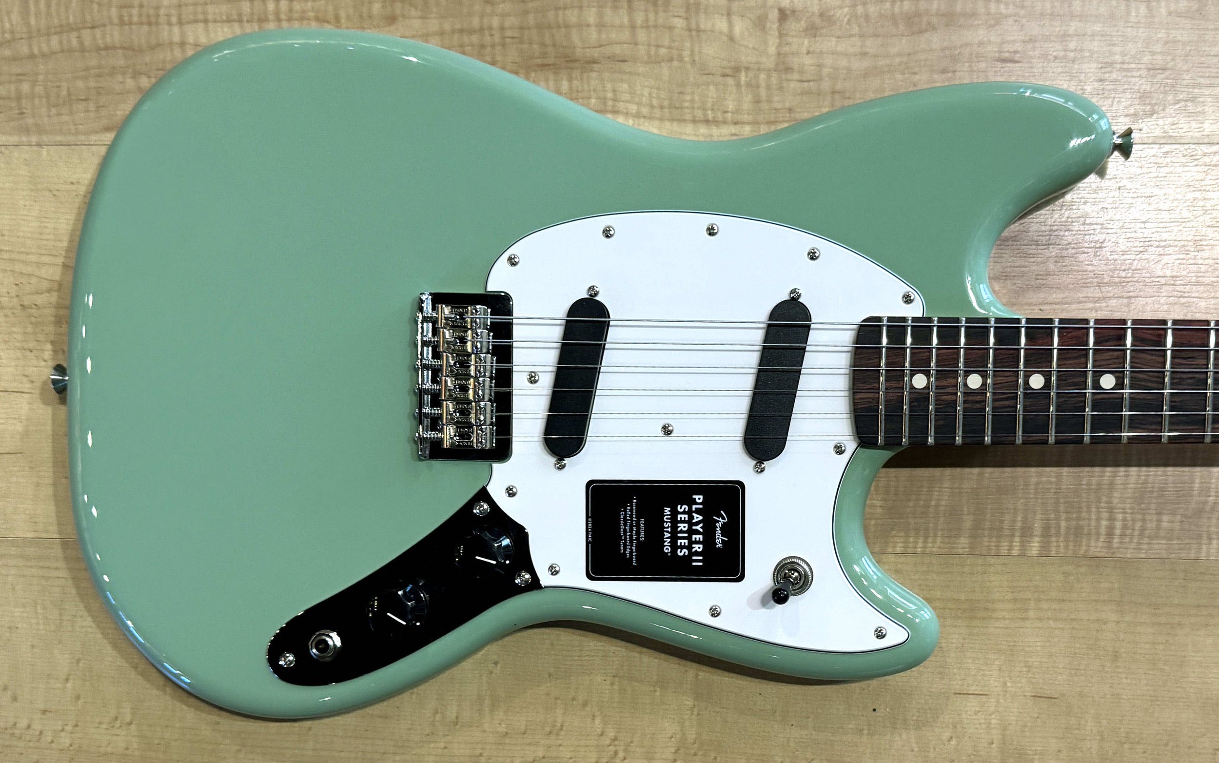 Body of the Fender Player II Mustang Electric Guitar In Birch Green