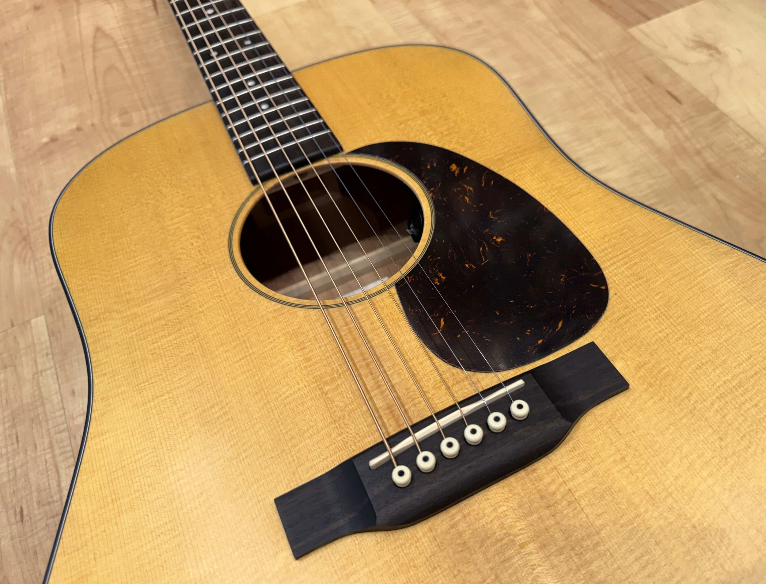 Bridge of the Martin Road Series D-10E Retro Acoustic Electric Guitar