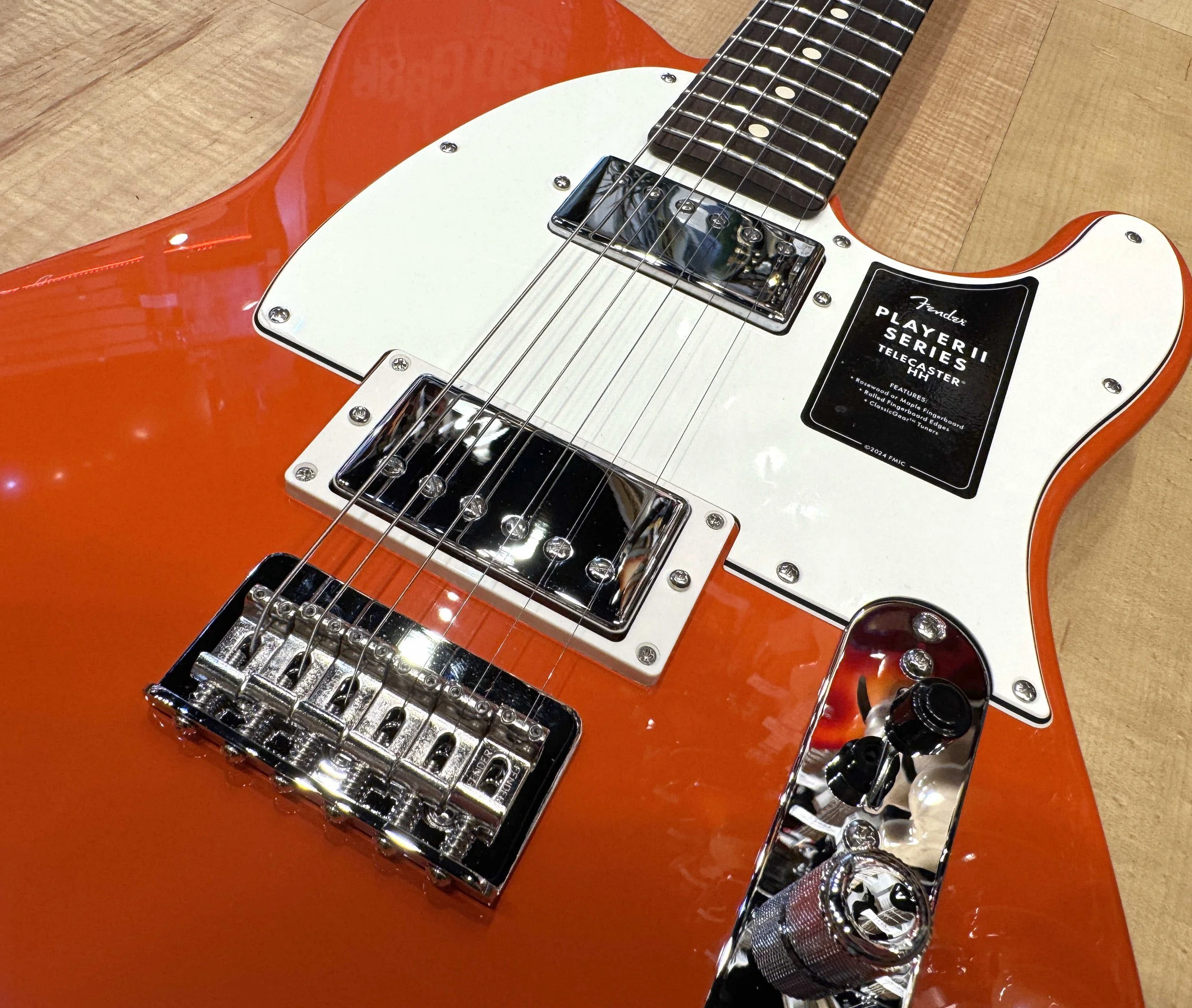 Pickups of the Fender Player II Telecaster HH Electric Guitar In Rallye Orange
