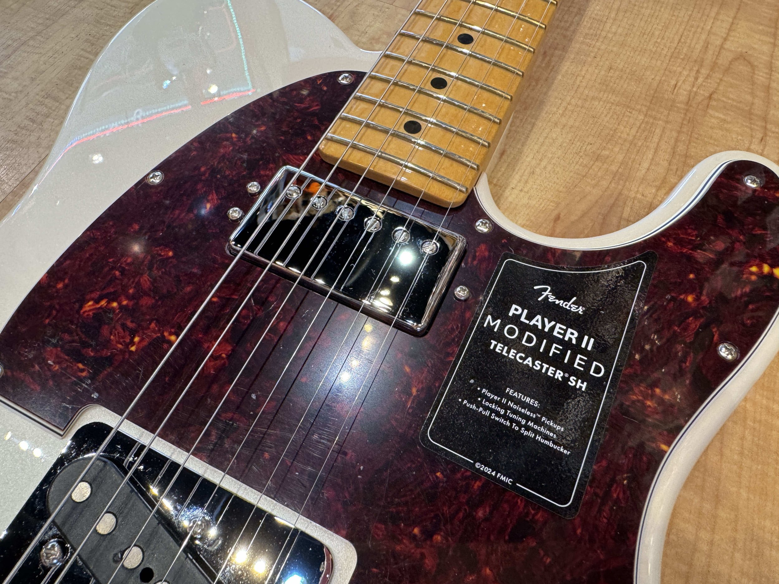 Neck pickup of the Fender Player II Modified Telecaster SH Electric Guitar in Olympic Pearl White