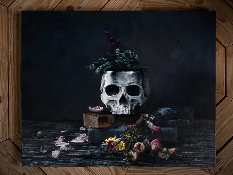 The first three of five pieces releasing at the end of October are complete 🩶

🍂

&ldquo;We looked on this side of thee [death], shooting short; / Where we did find / The shells of fledge souls left behind, / Dry dust, which sheds no tears, but may
