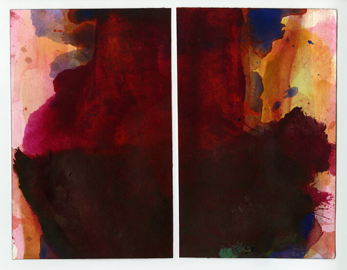 Herbstgruppe 9/11 (Diptychon), 2015, Tempera, 23x18cm