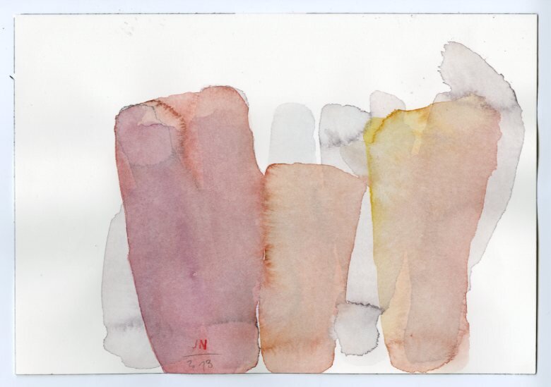 Gefässe / Tröge 2, 2013, Tempera, 18.1x26.1cm