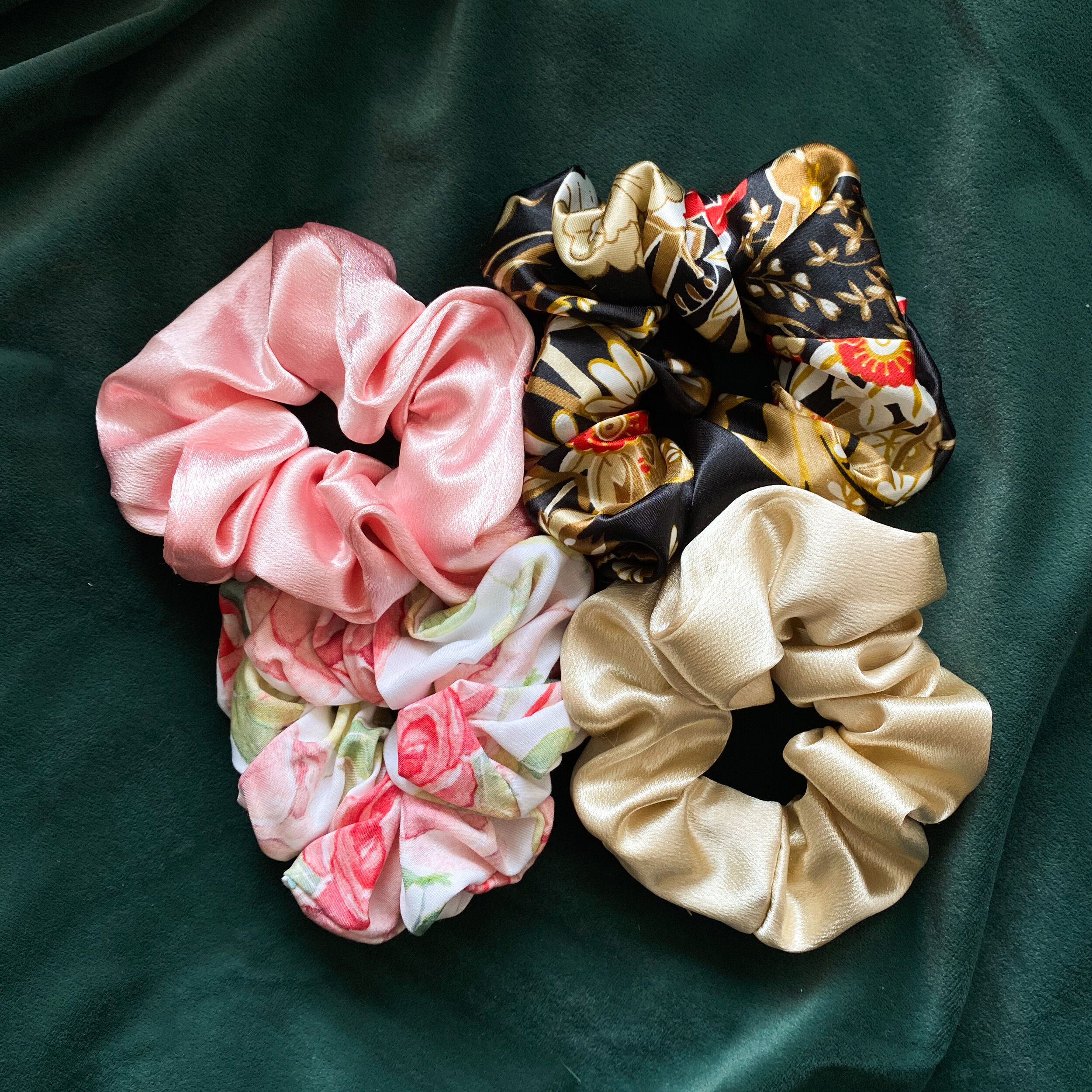 Silk Scrunchies by Acara Handmade, $10