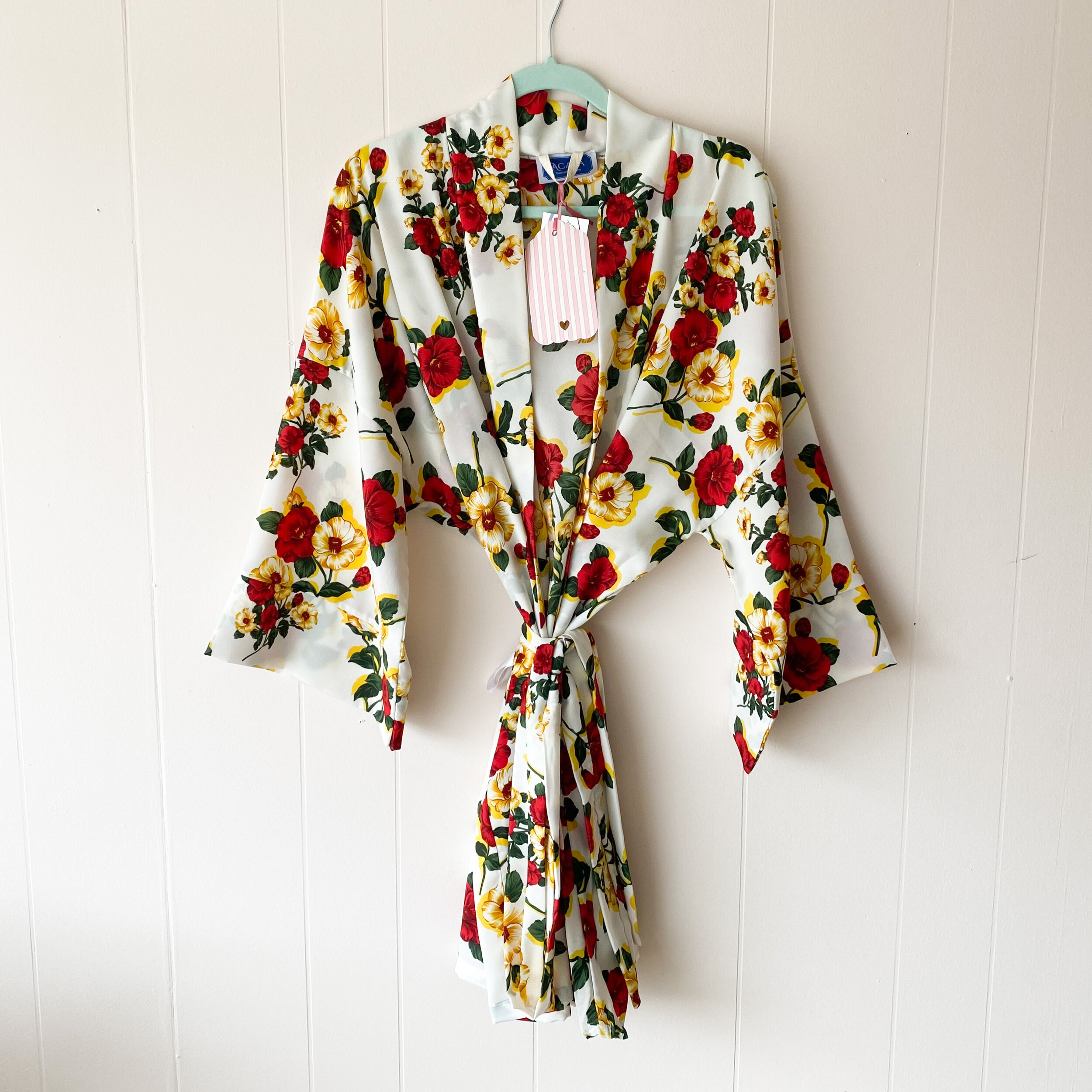 100% Silk Rose Garden Robe by Acara Handmade, $120