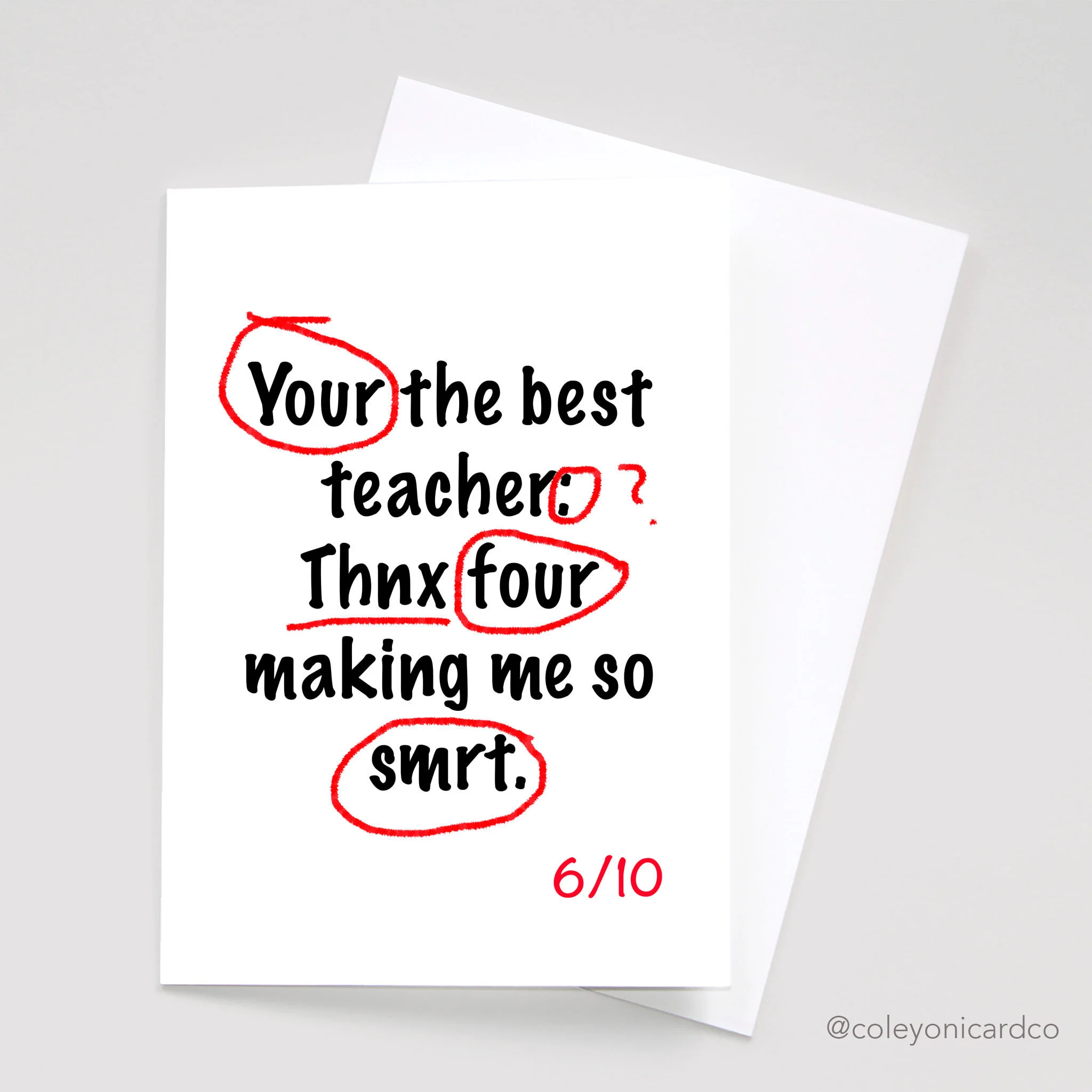 ‘Best Teacher’ Card by Cole Yoni Co., $6.75