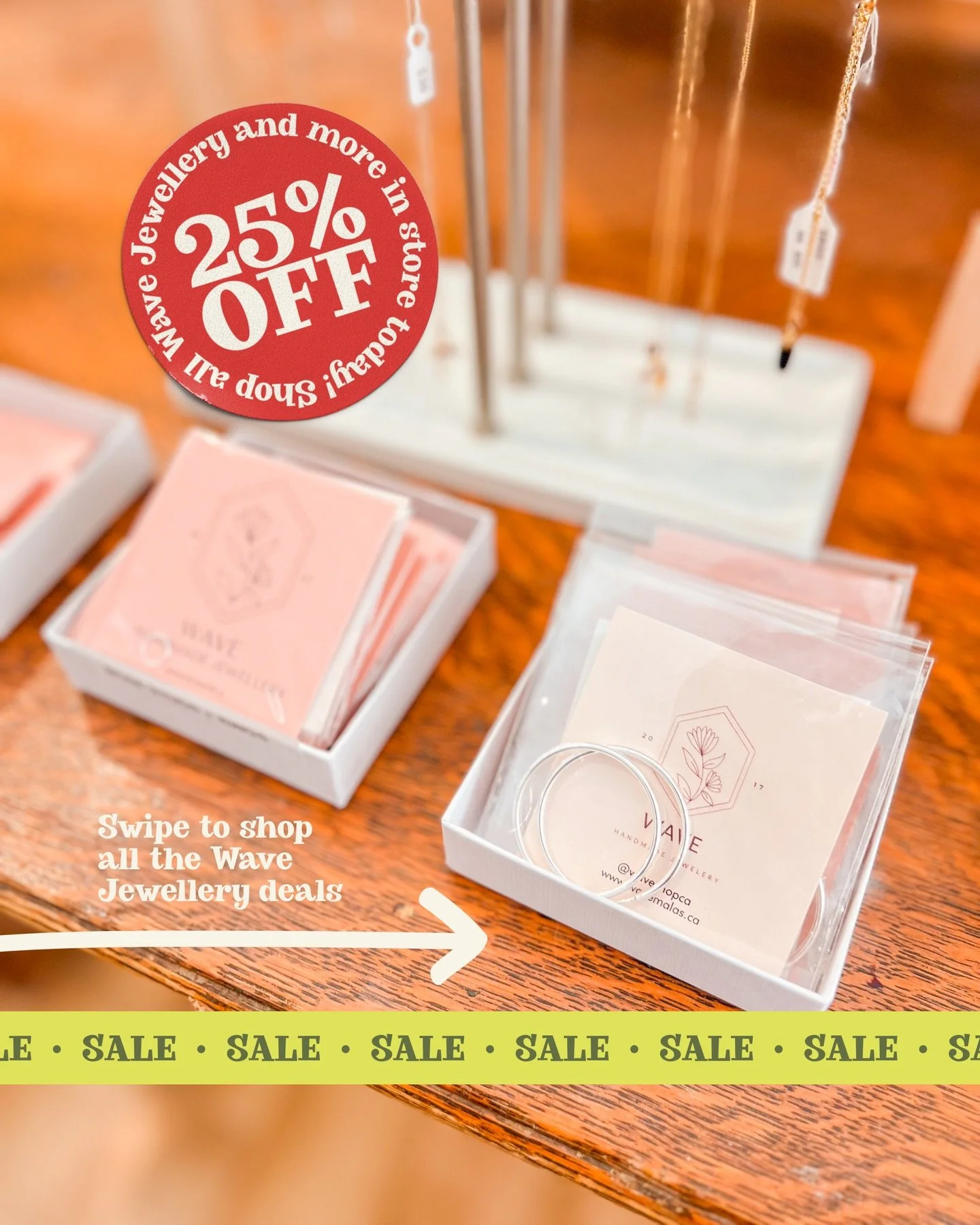 Rings, necklaces, bracelets&hellip; oh my! 🤭🥹 Treat yourself (or someone special) to something gorgeous from Wave Jewellery. From dainty with a bold twist to statement-making pieces, there&rsquo;s something for every vibe 💛 Now 25% off! 😏