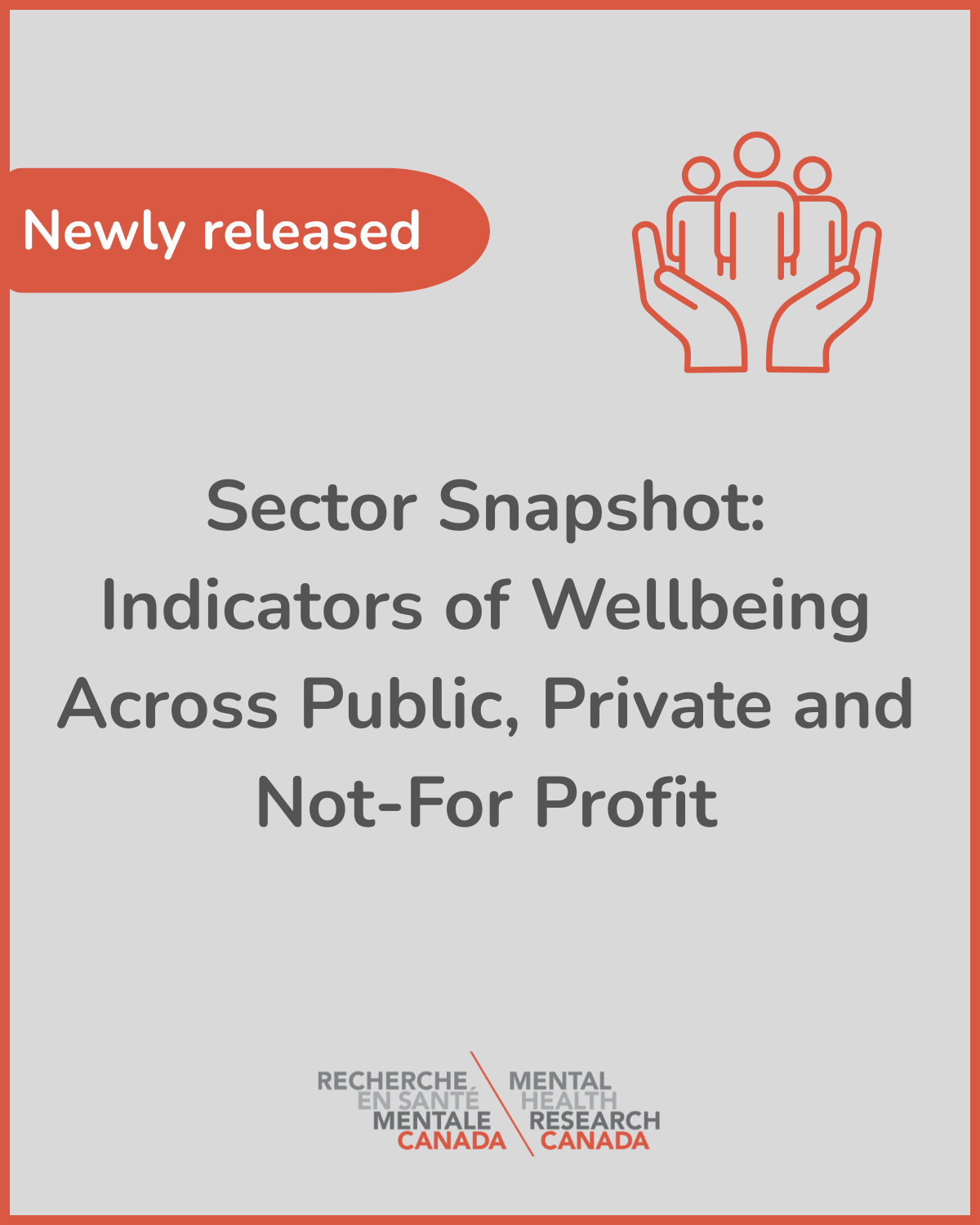 Grey graphic with the text "Sector Sanpshot: Indicators of Wellbeing Across public, private and not-for profit" on it.