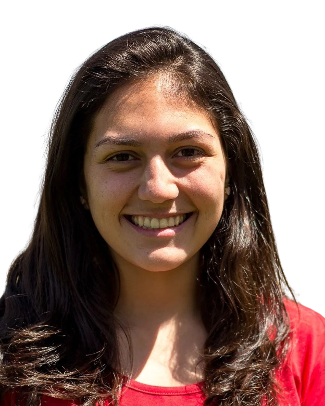 Headshot of Francisca Garate, Communications Coordinator, smiling and staring at the camera, standing outside.