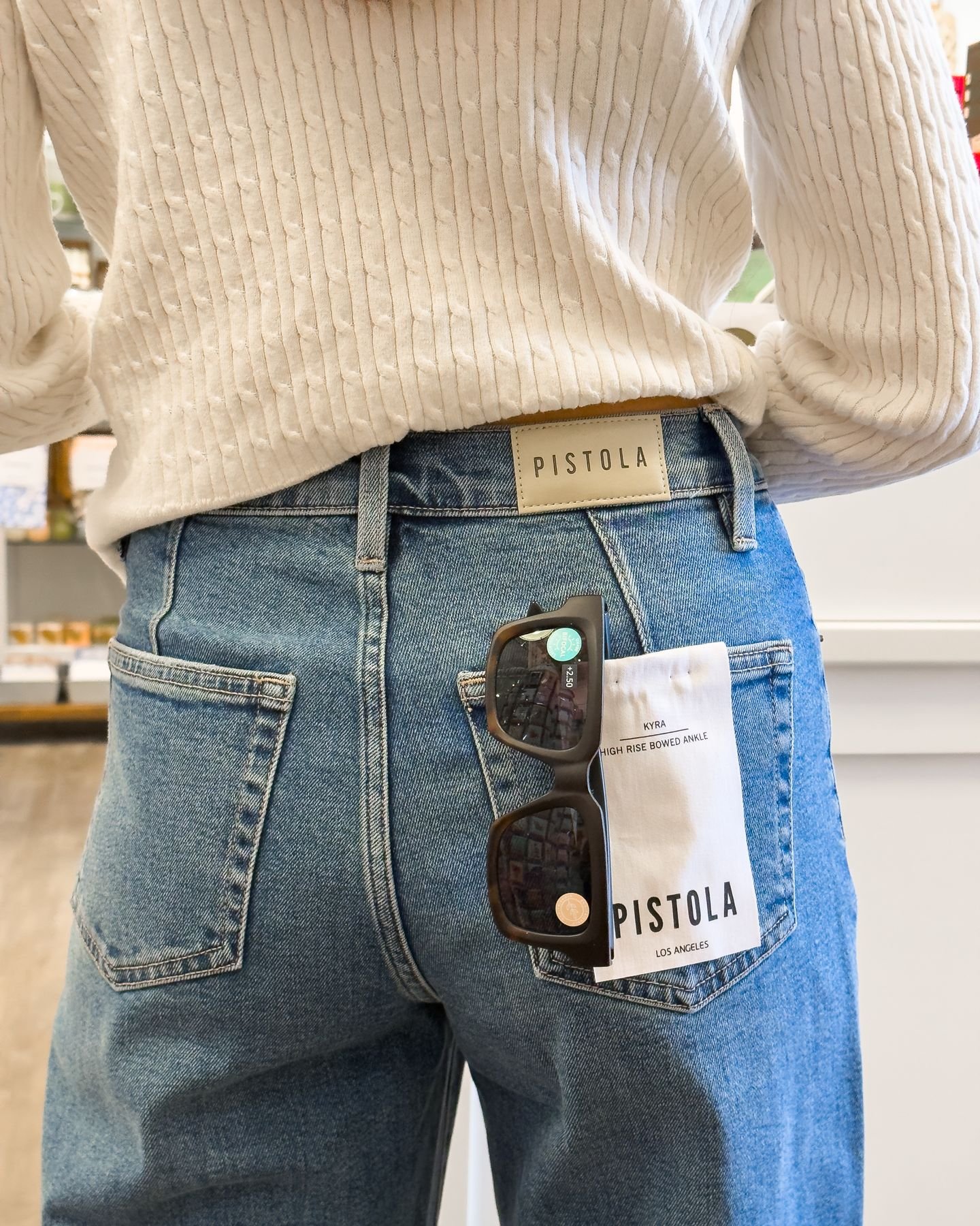 Your weekend uniform just got an upgrade. 😎👖✨

Our newest @peepers sun readers and fresh @pistoladenim are here, and they&rsquo;re giving effortless weekend style with just the right amount of fun. 

Stop in, try them on, and let us help you find y