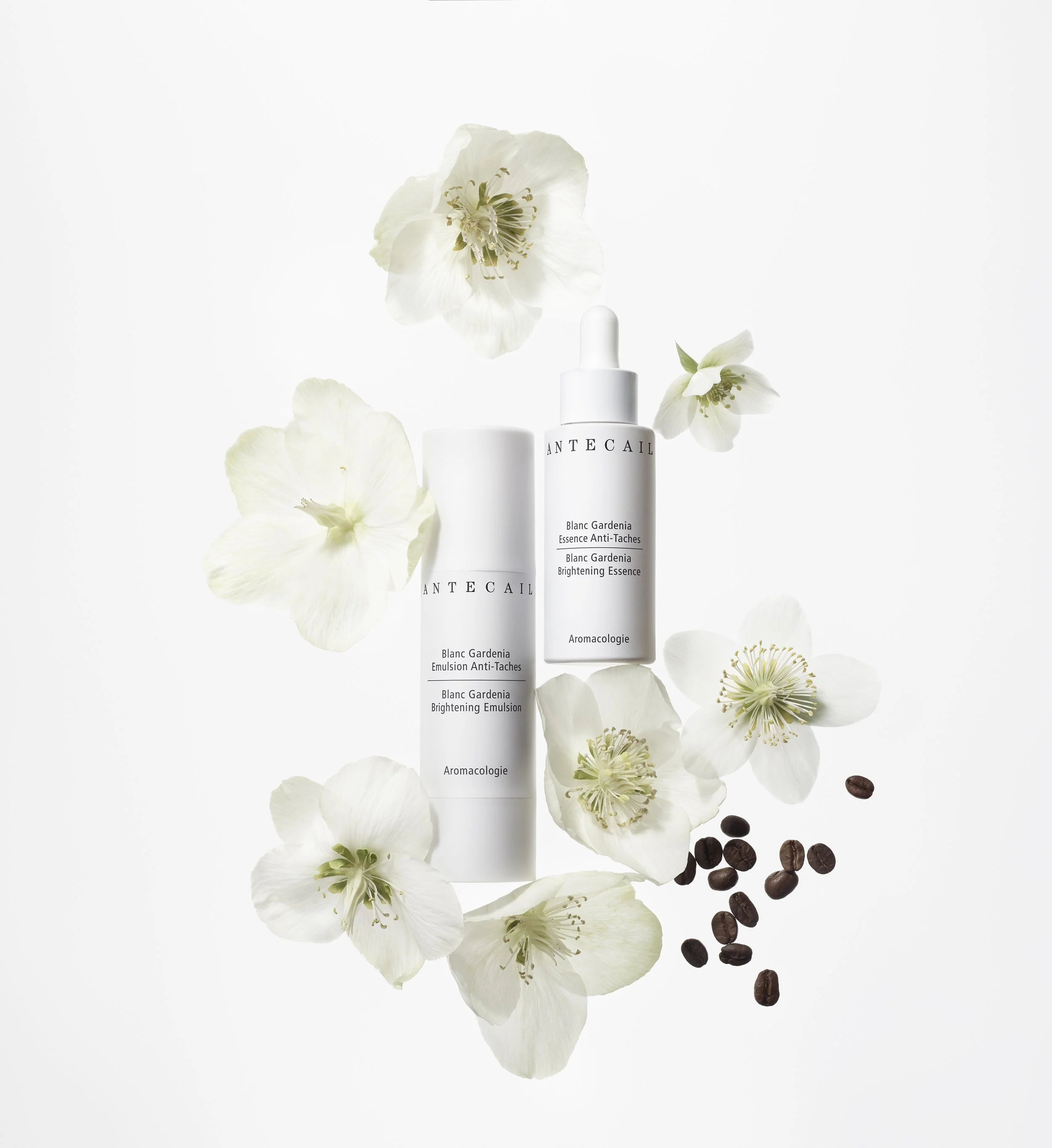 Skin care still life gardenias