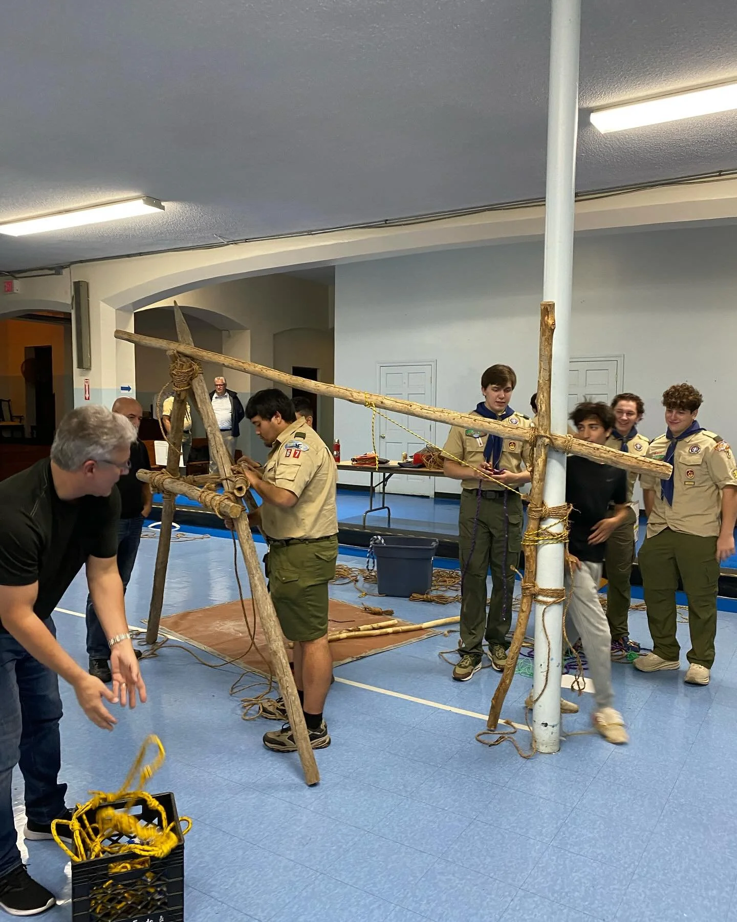 Ever built a crane? Out of wooden poles? Troop 2 has. Join us and see what&rsquo;s possible! #scoutingamerica #scouts #scouting #scarsdale