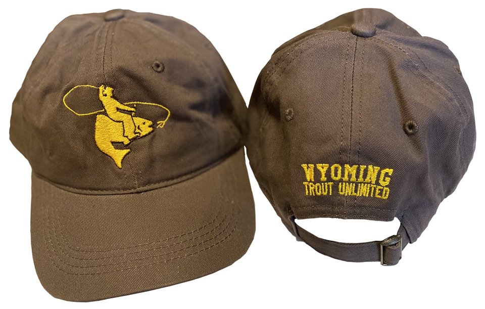 WYTU Bucking Fish Logo Unstructured Dad Hat — Wyoming Trout Unlimited