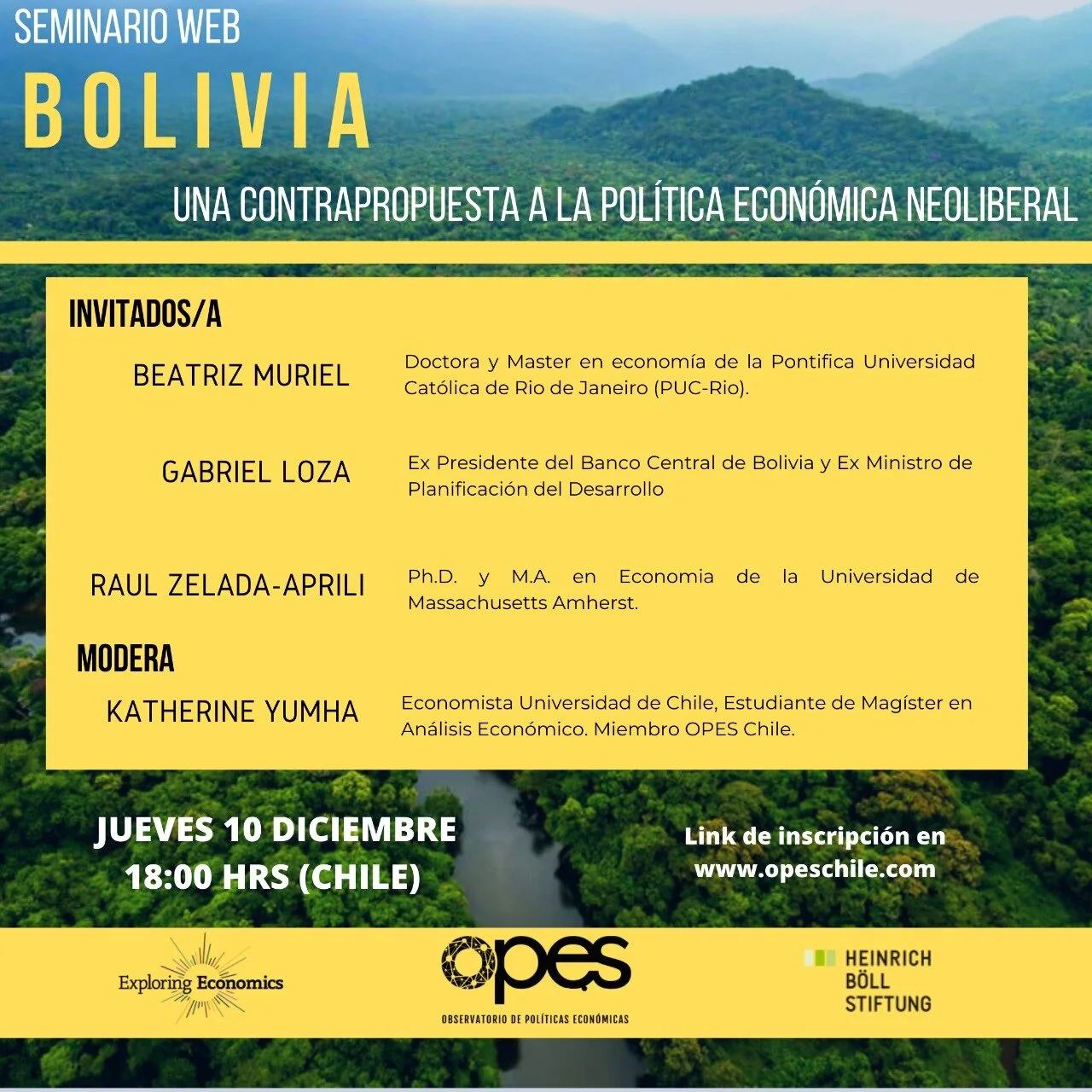 Inscripción Seminario Web: Bolivia, Una contrapropuesta a la Política Económica Neoliberal