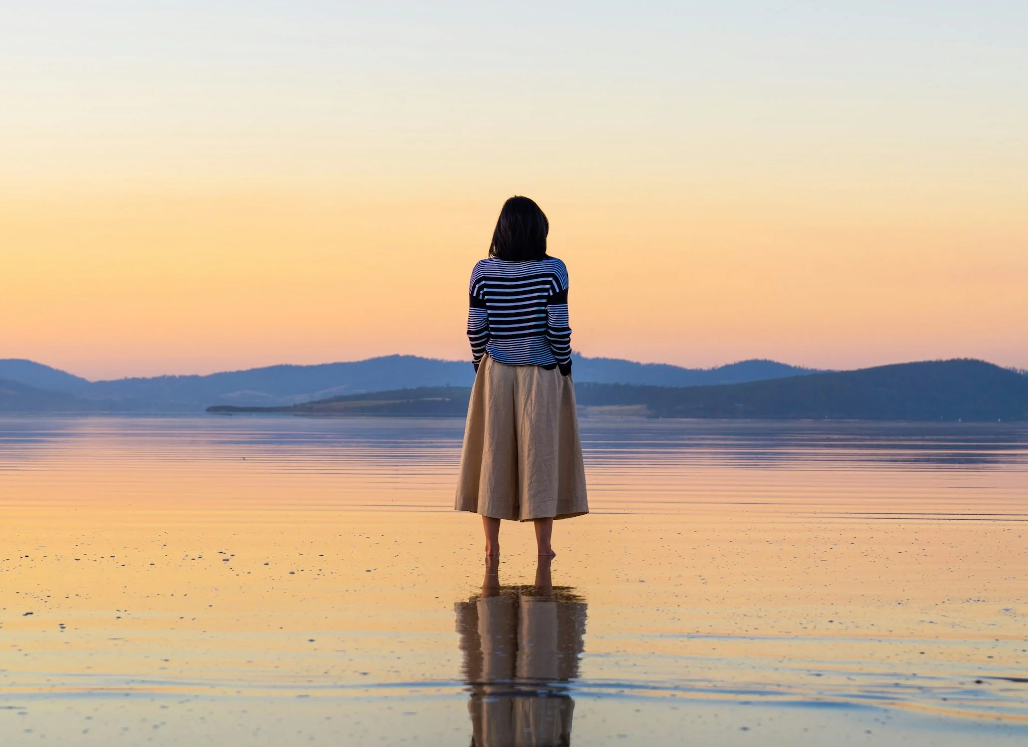 Woman standing alone