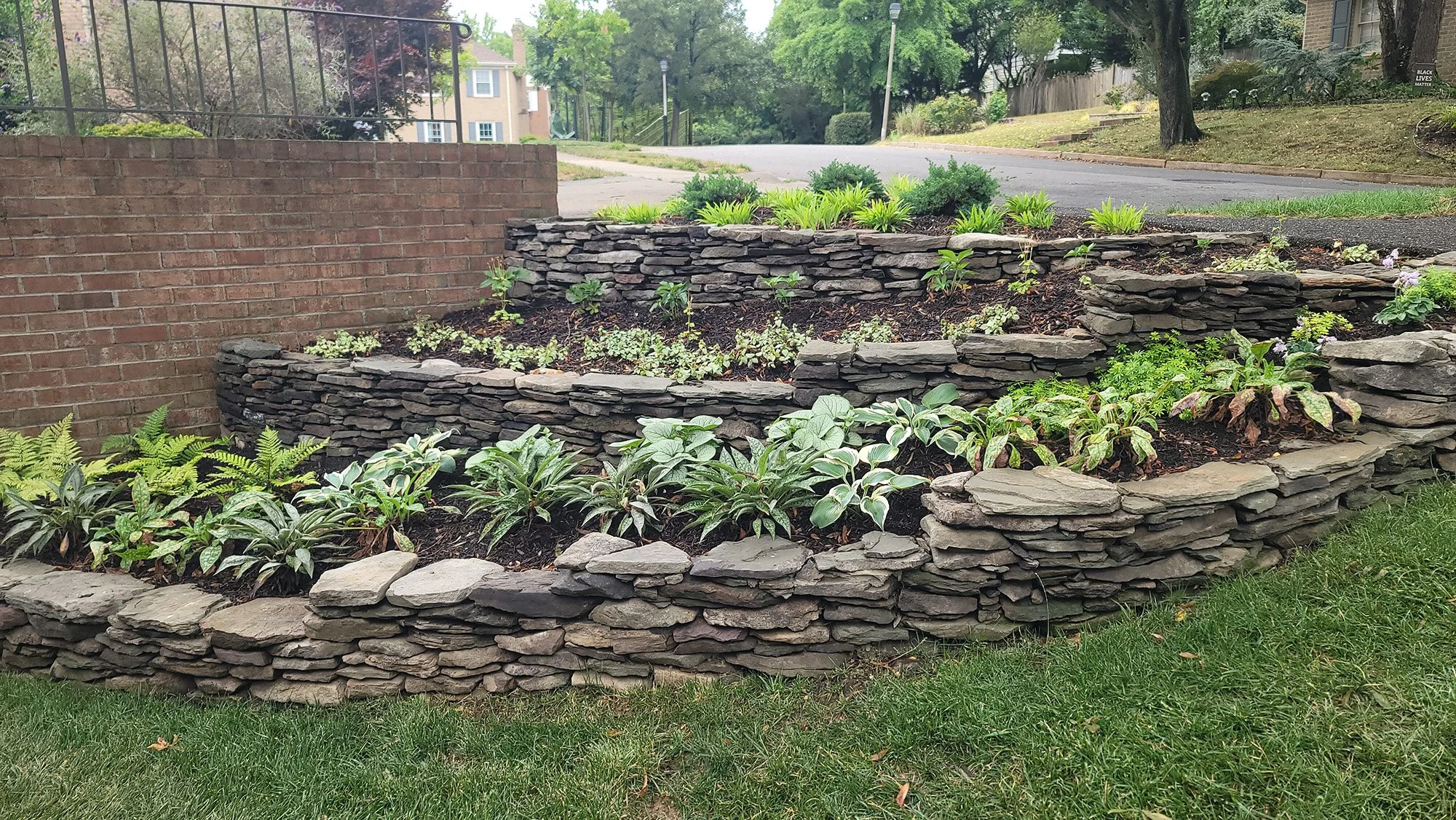 Stacked Stone Garden Walls
