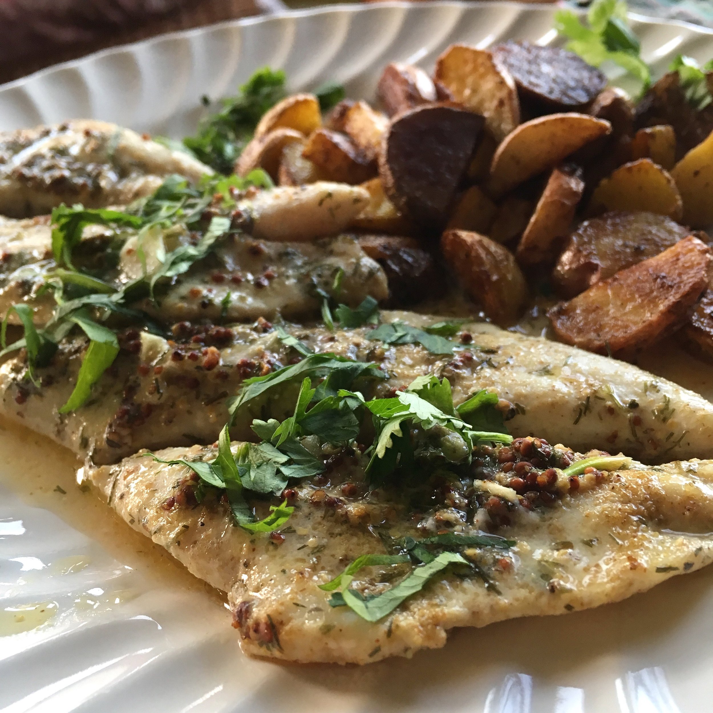 Oven-Poached Petrale Sole With Lemon Caper Sauce