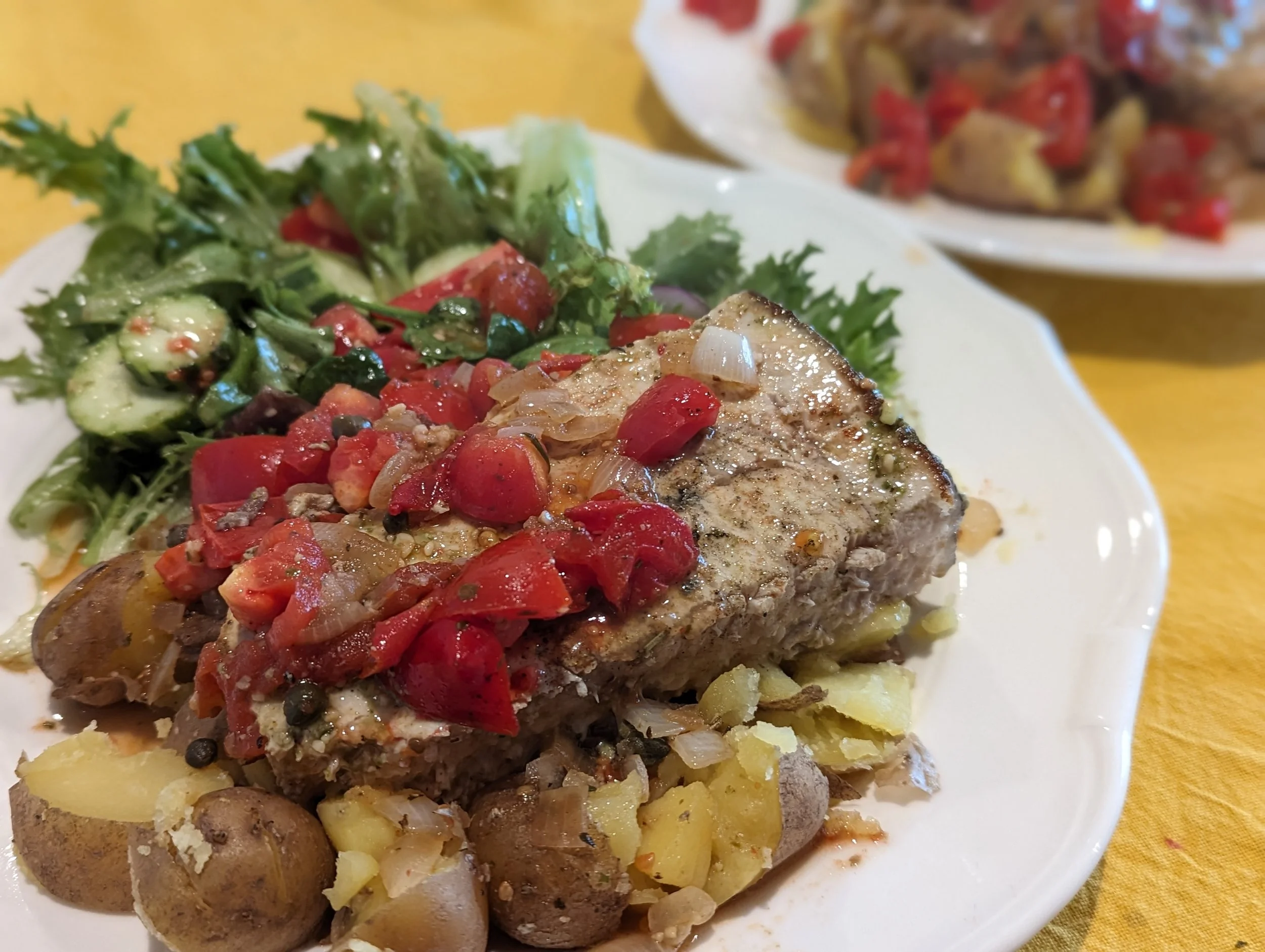Grilled Swordfish with Tomatoes and Oregano  by Claire Saffitz