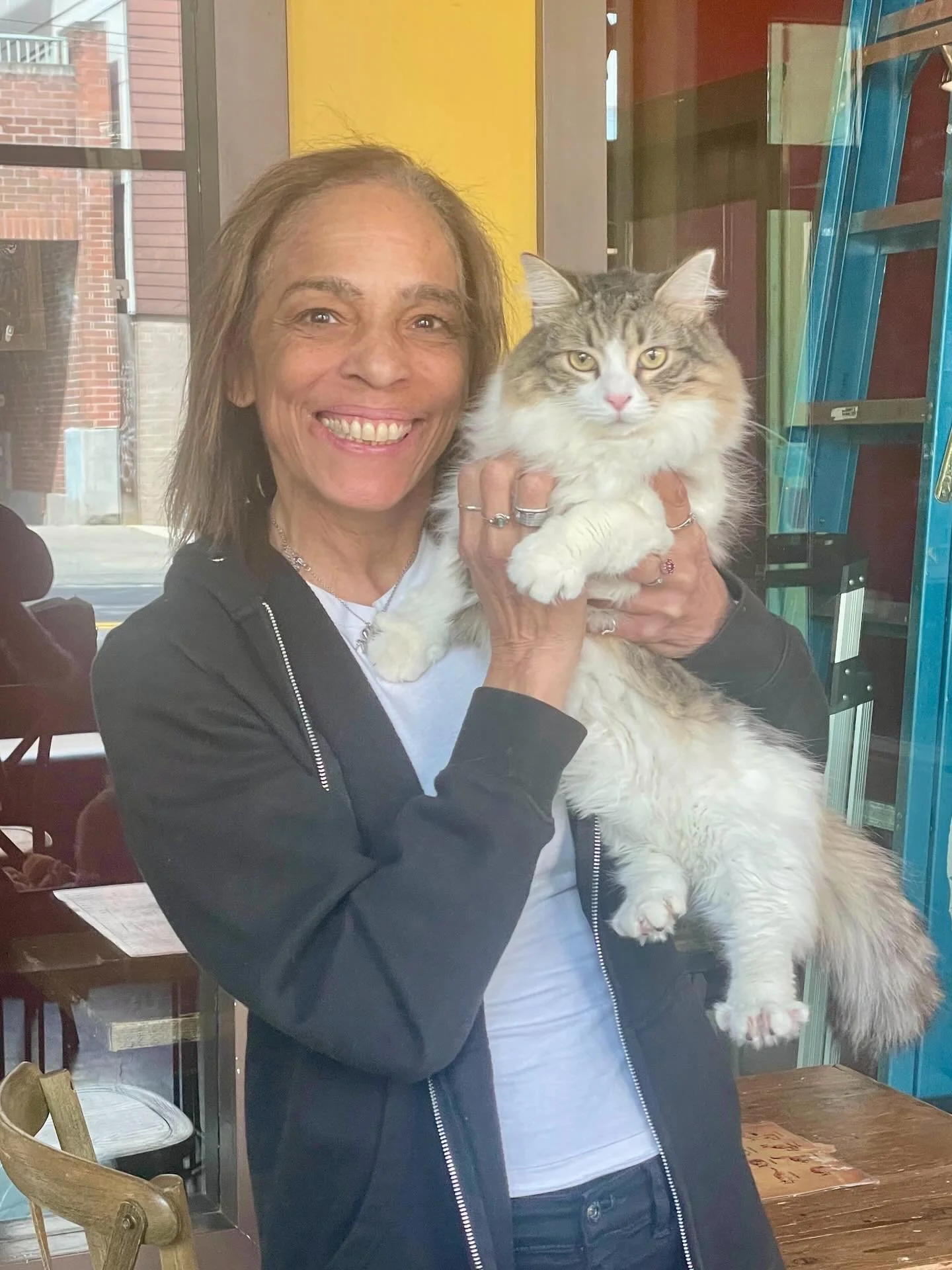 TROUT! 🐟🧶 We love you and will miss you so much! 🤎 Thank you for being our best girl and bringing joy to so many peoples lives! 😽 Congrats on your adoption baby girl. 🐾 #meowtrout #adopted #adoptdontshop #seattlemeowtropolitan