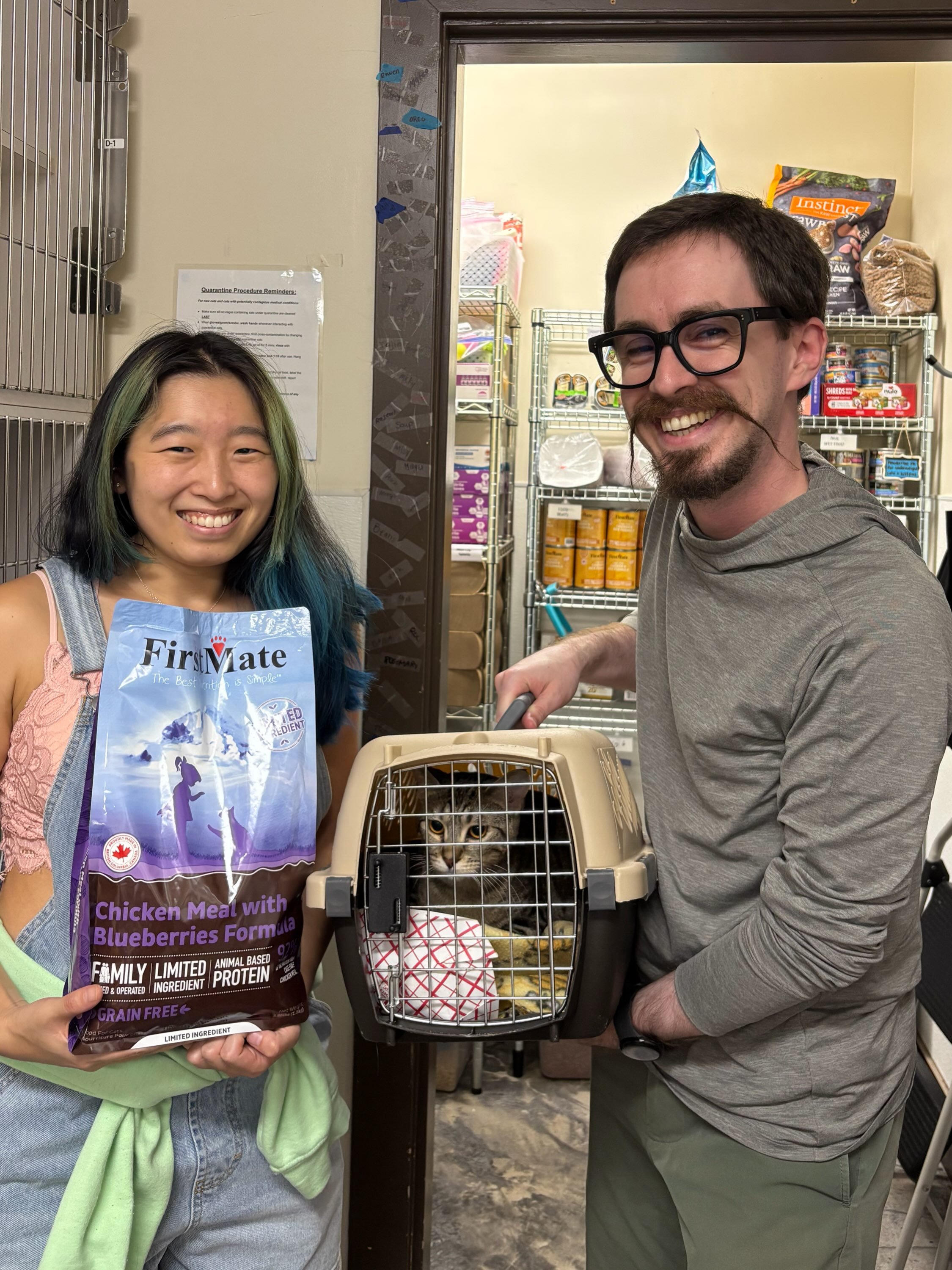 We love a success story! 😻 Our little wild child Tajin has finally found a loving home. 🐾 She was too shy to ever make it to the lounge, and needed a home where she could really warm up at her own pace. We are so happy she is finally home. 💕 #meow