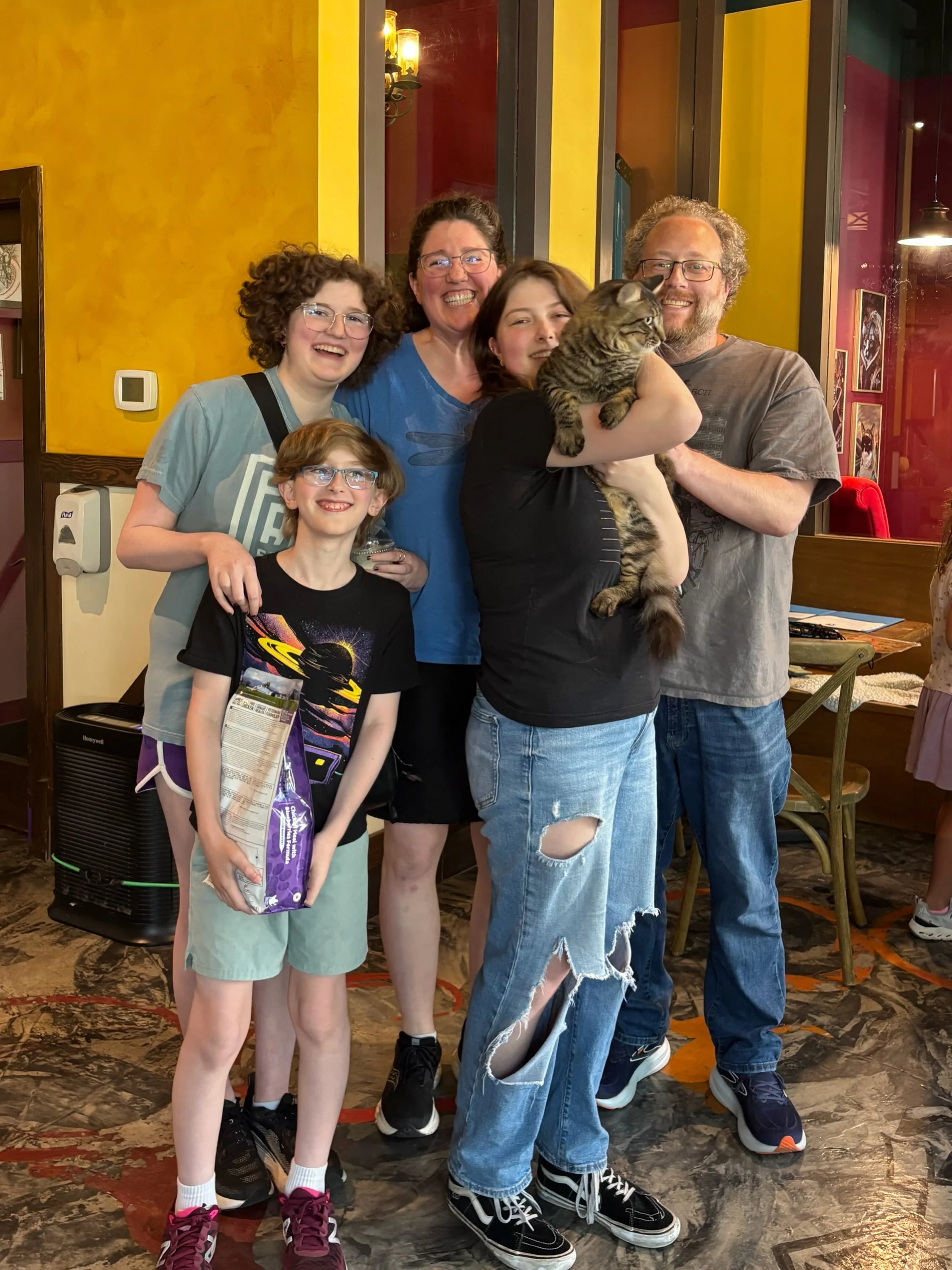 Congrats to Monster for finding his furever home! &hearts;️ Monster was our super chill belly up, treat loving, affectionate lover boy. We are so happy we got to have him around for as long as we did. 🐾😻 We love you Monster! 🎉 #meowmonster #adopte