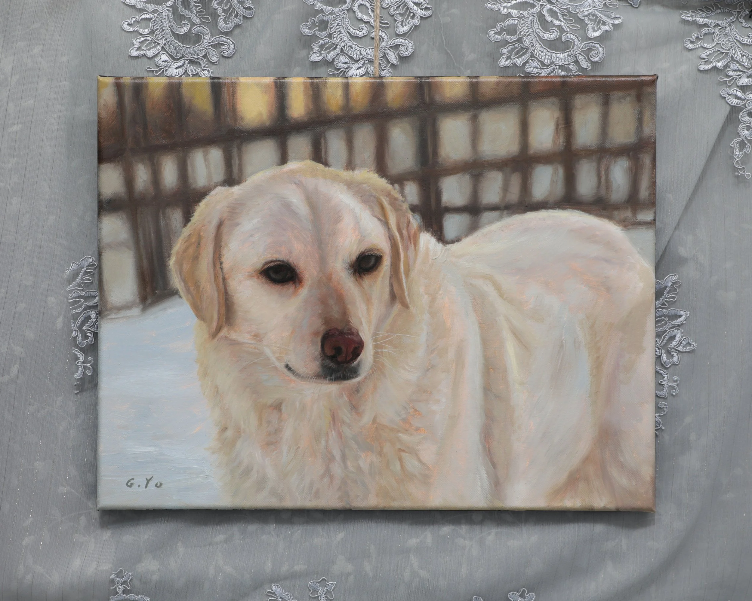 Dog Commission, front view, 14 x18 in.