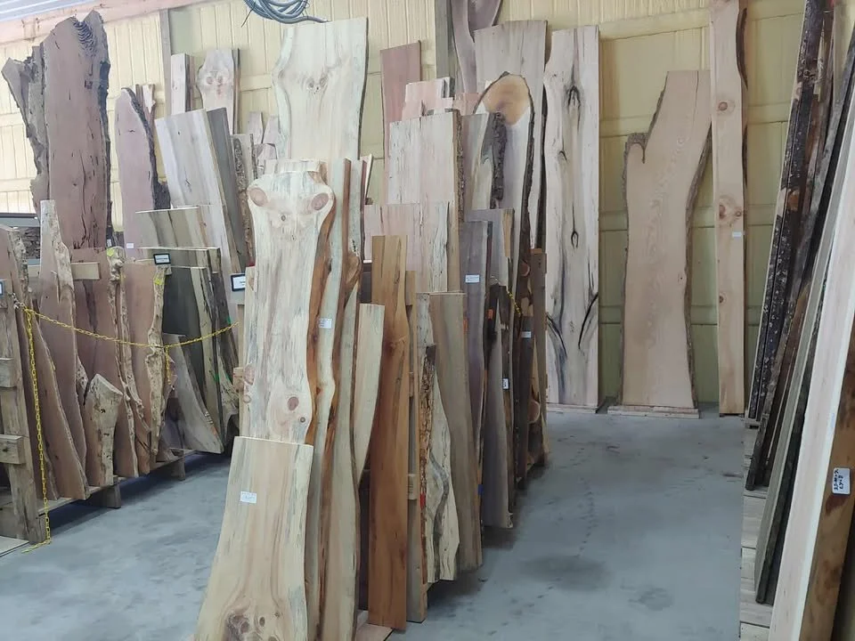 Slabs in the showroom.