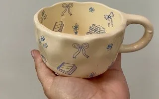 Bookish Bow: Ceramic Mug (Blue)